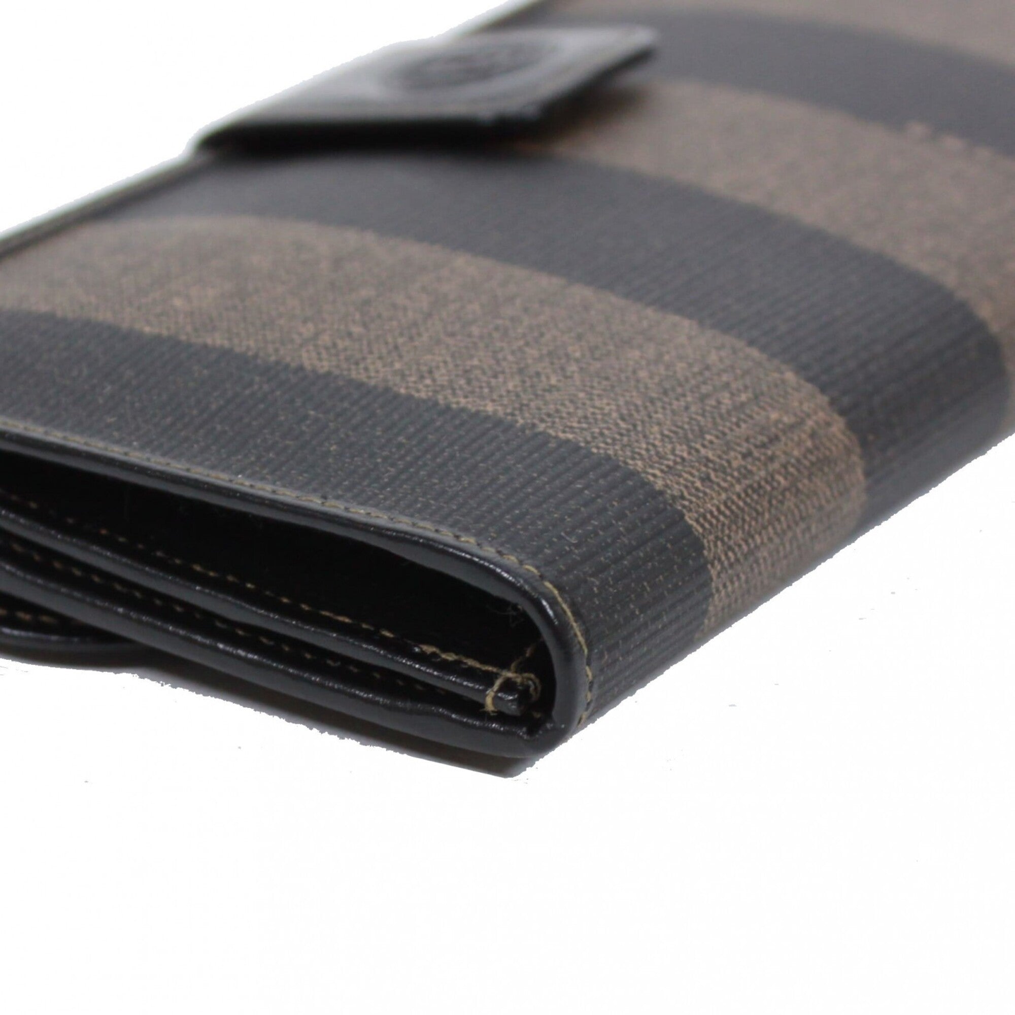 Fendi Black Khaki Pvc Leather Long Wallet (Bi-Fold) (Pre-Owned)