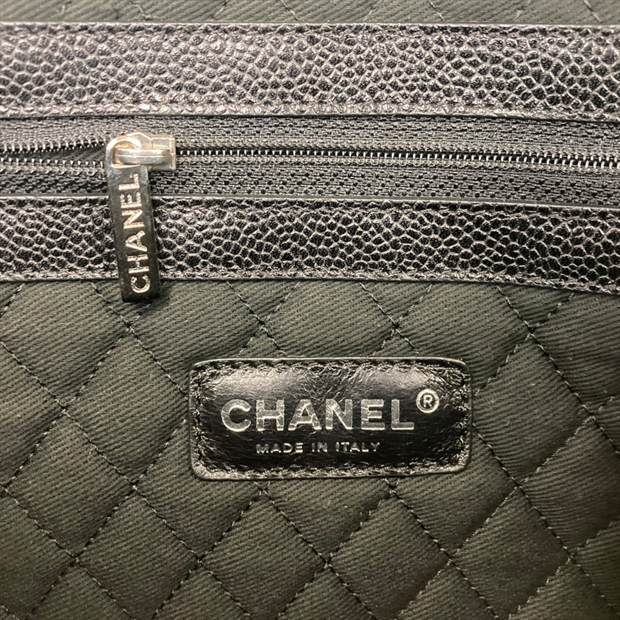 Chanel Black Pvc Leather Pouch Tote Bag (Pre-Owned)