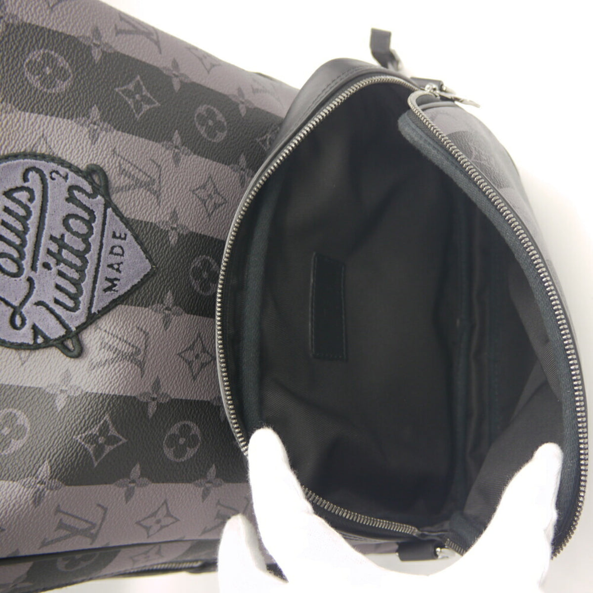 Louis Vuitton Gray Coated Canvas Backpack Pouch (Pre-Owned)