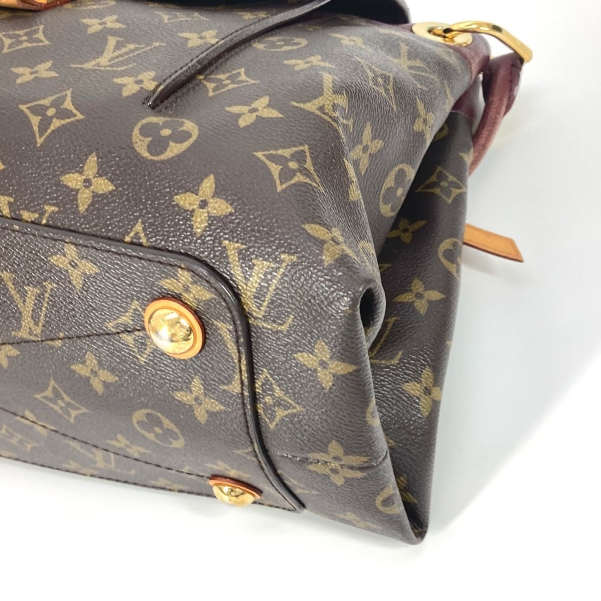 Louis Vuitton Brown Purple Monogram Canvas Shoulder Bag Tote Bag (Pre-Owned)