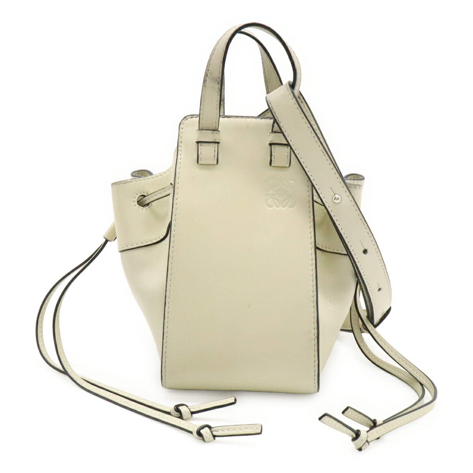 Loewe Hammock Ivory Leather Handbag Shoulder Bag (Pre-Owned)