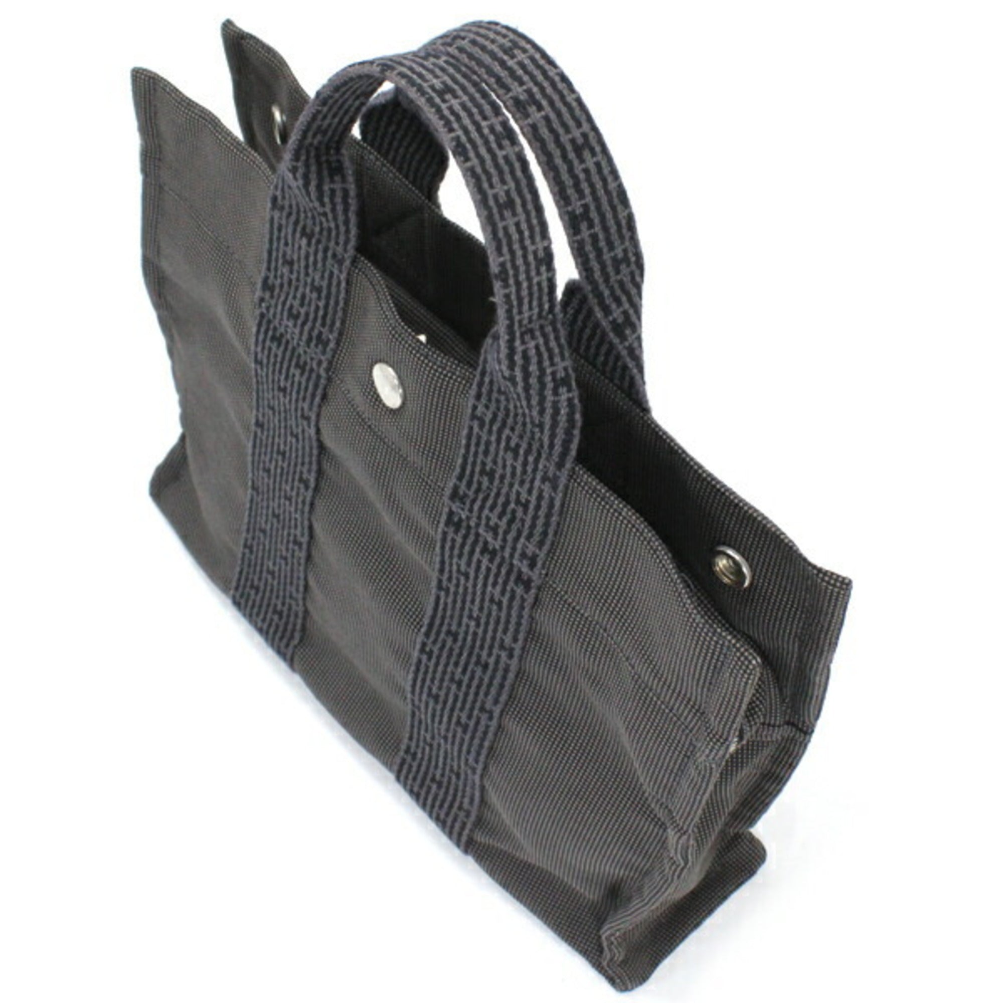 Hermes Her Line Gray Canvas Handbag (Pre-Owned)
