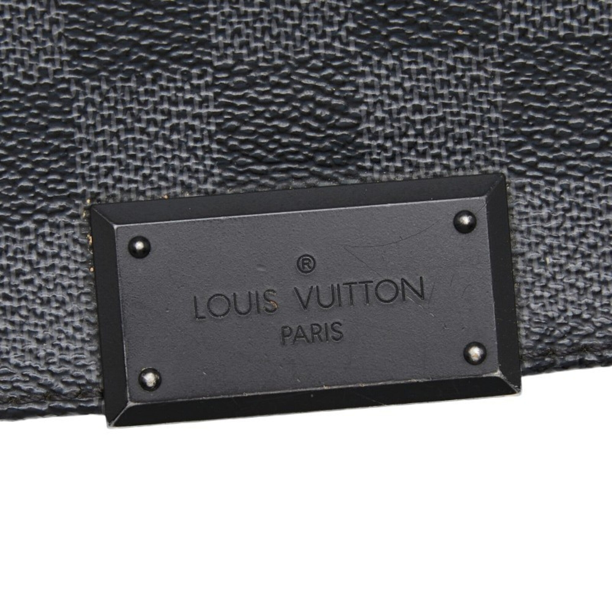 Louis Vuitton Black Pvc Leather Messenger Bag Shoulder Bag (Pre-Owned)