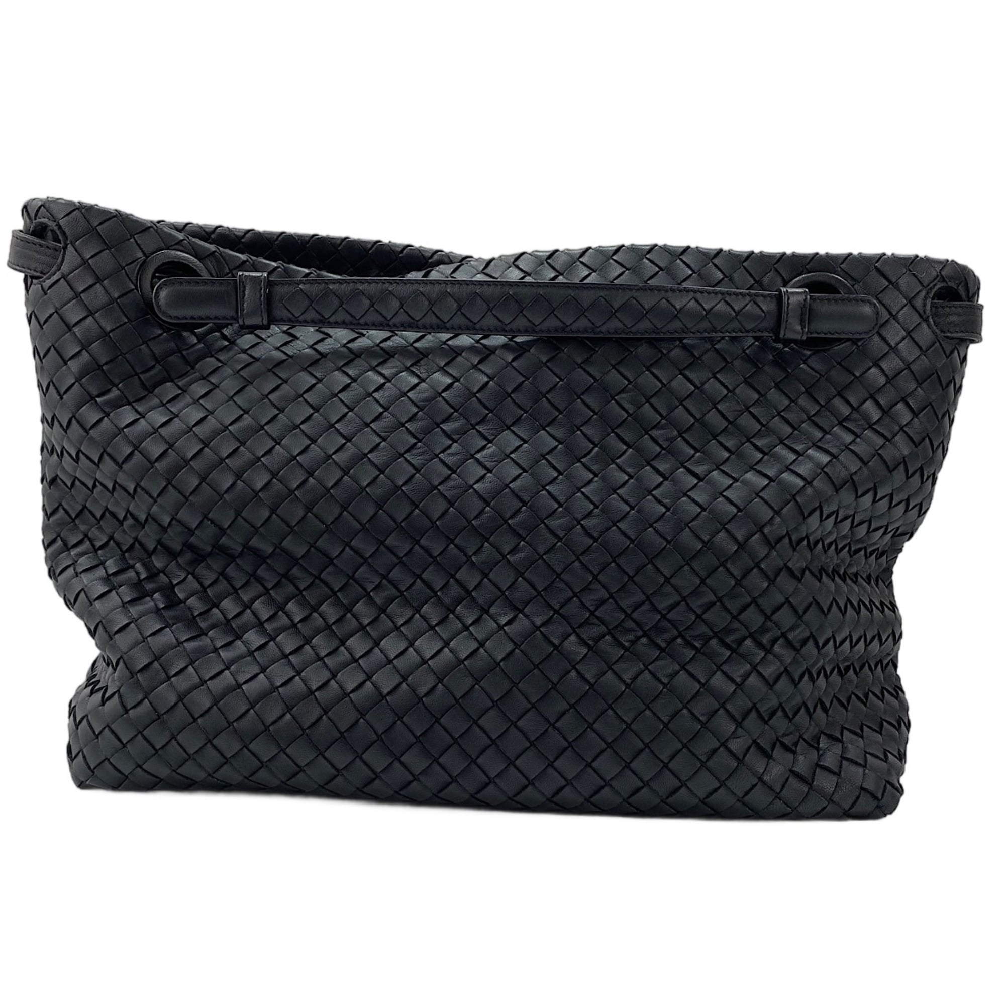 Bottega Veneta Intrecciato Black Intrecciato Handbag (Pre-Owned)