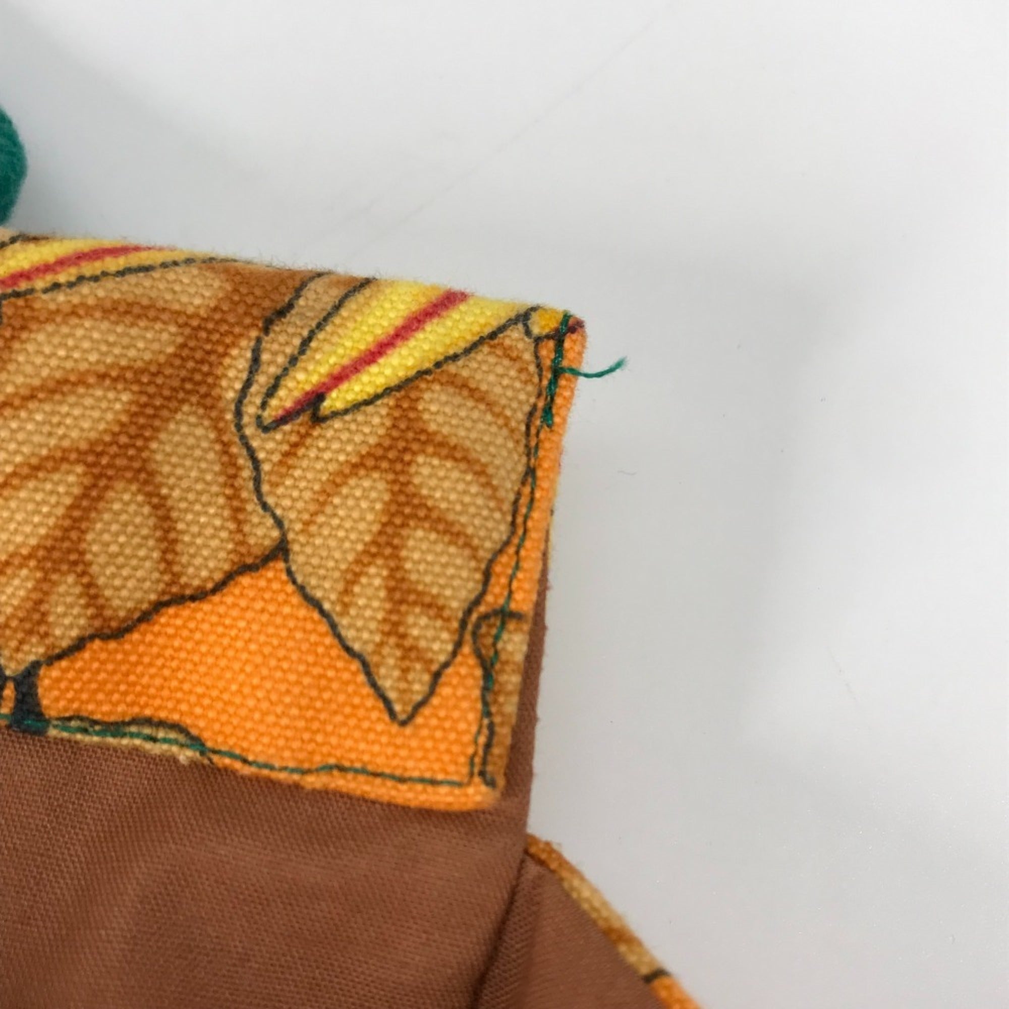 Hermes Green Orange Canvas Shoulder Bag Tote Bag (Pre-Owned)