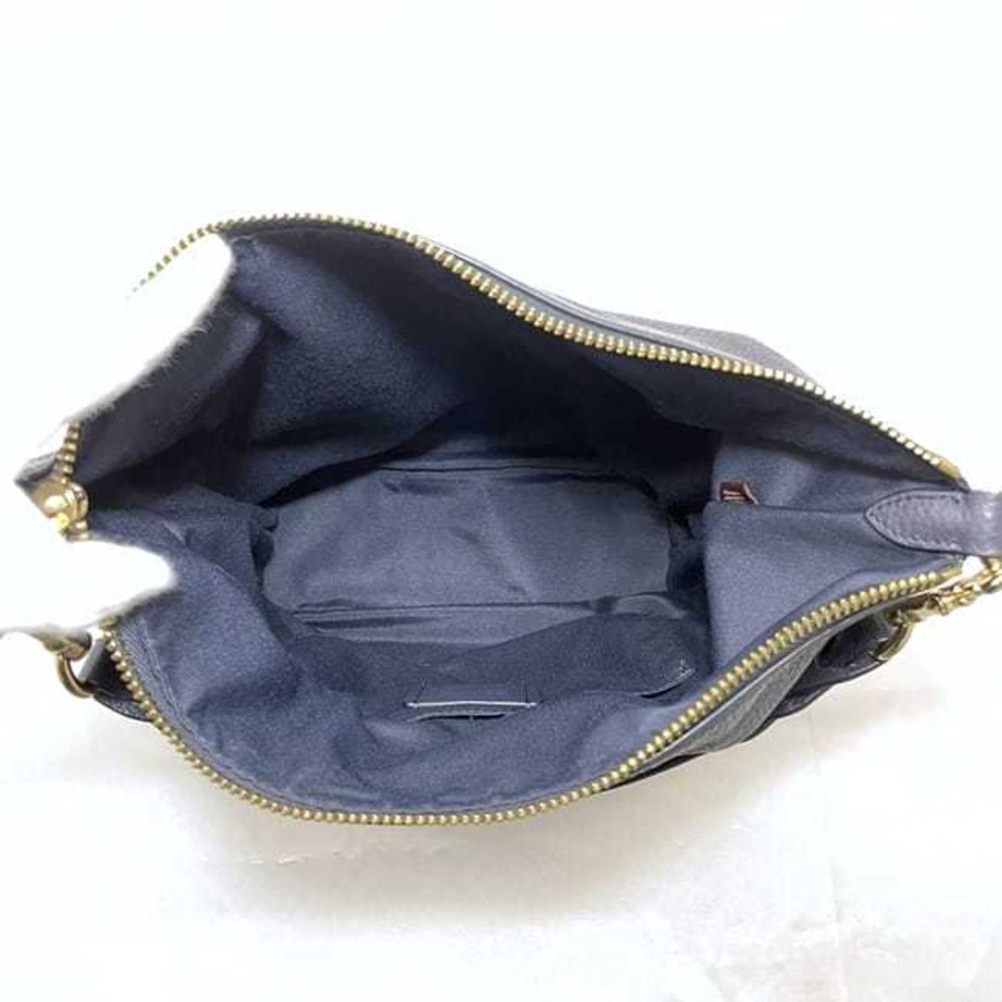 Coach Navy Leather Shoulder Bag (Pre-Owned)