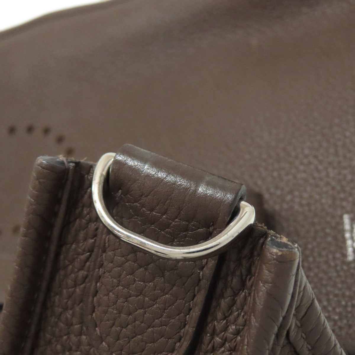 Hermes Dark Brown Taurillon Clemence Leather Shoulder Bag (Pre-Owned)