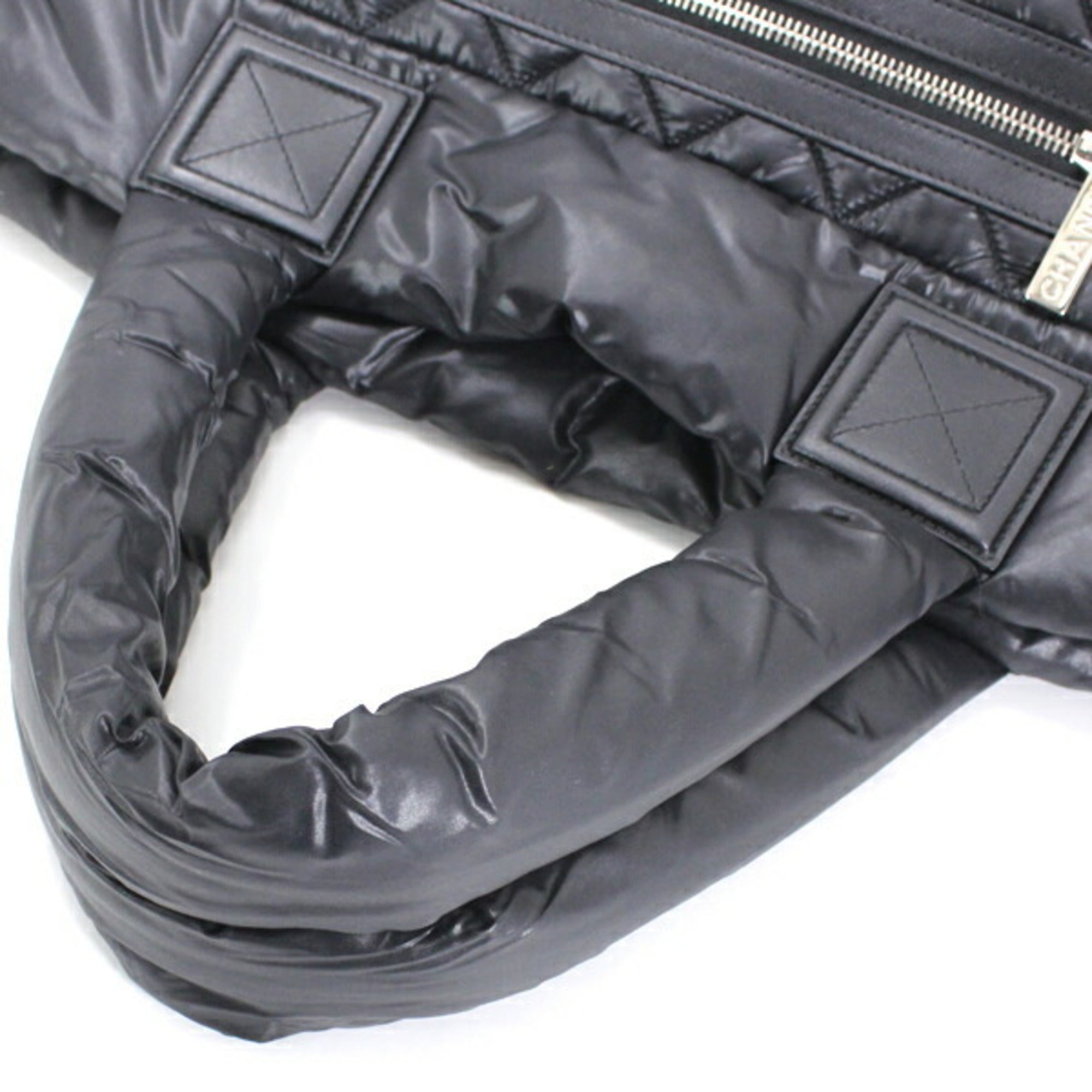Chanel Black Bordeaux Nylon Handbag Tote Bag (Pre-Owned)