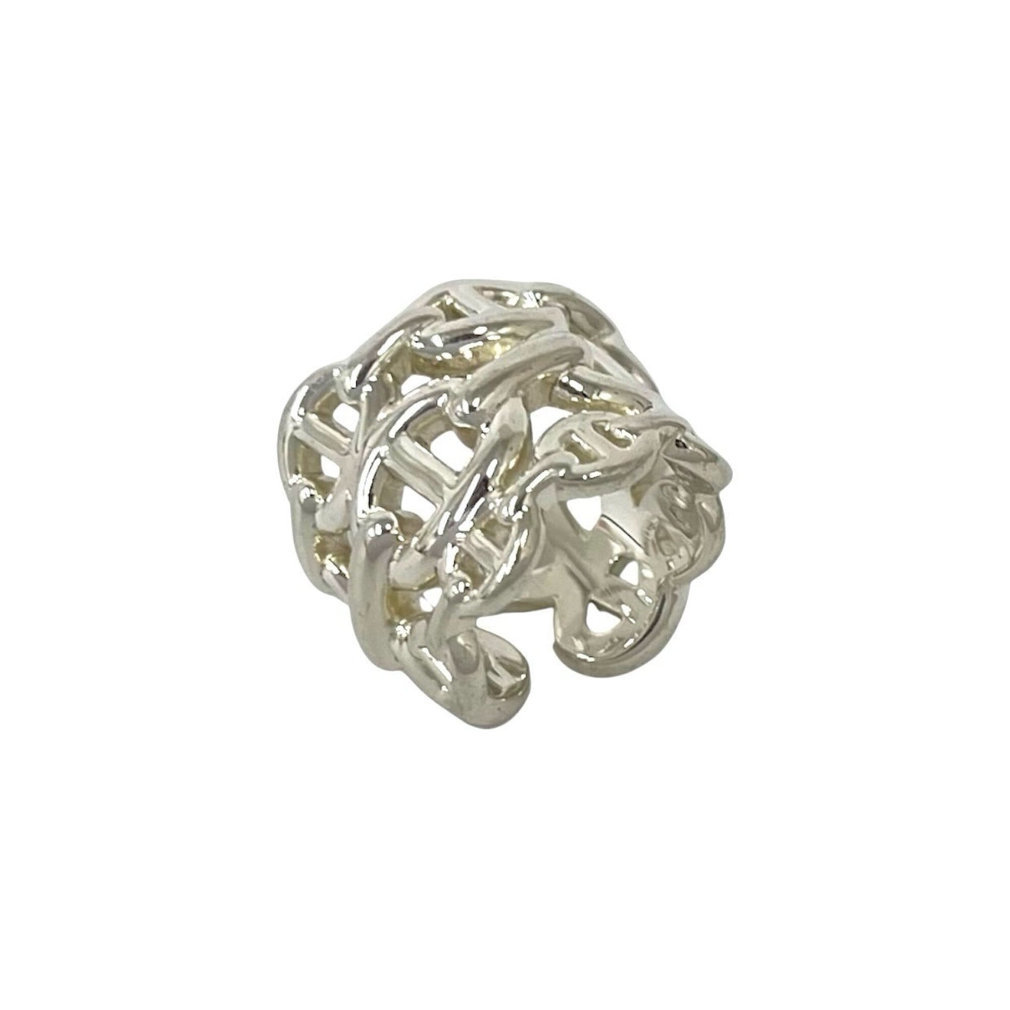 Hermes Silver Silver 925 Band Ring (Pre-Owned)