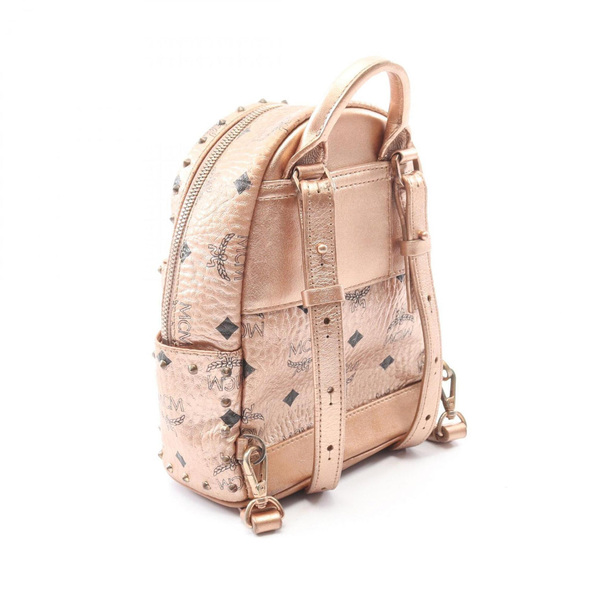 Mcm Gold Leather Backpack Handbag (Pre-Owned)