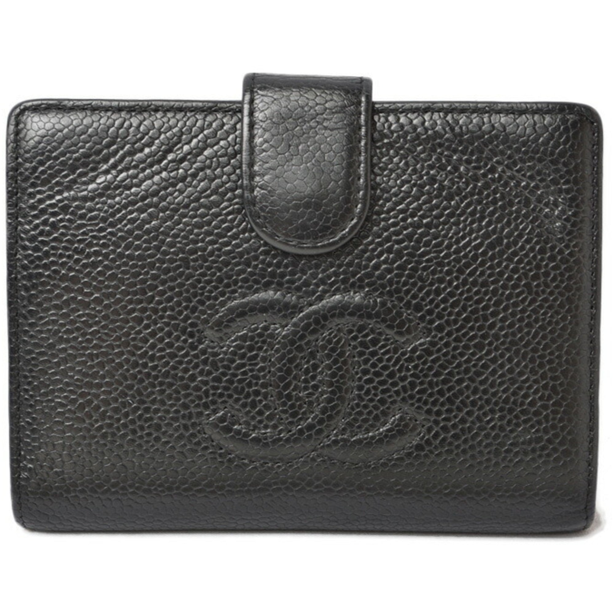 Chanel Black Caviar Leather Wallet (Bi-Fold) (Pre-Owned)