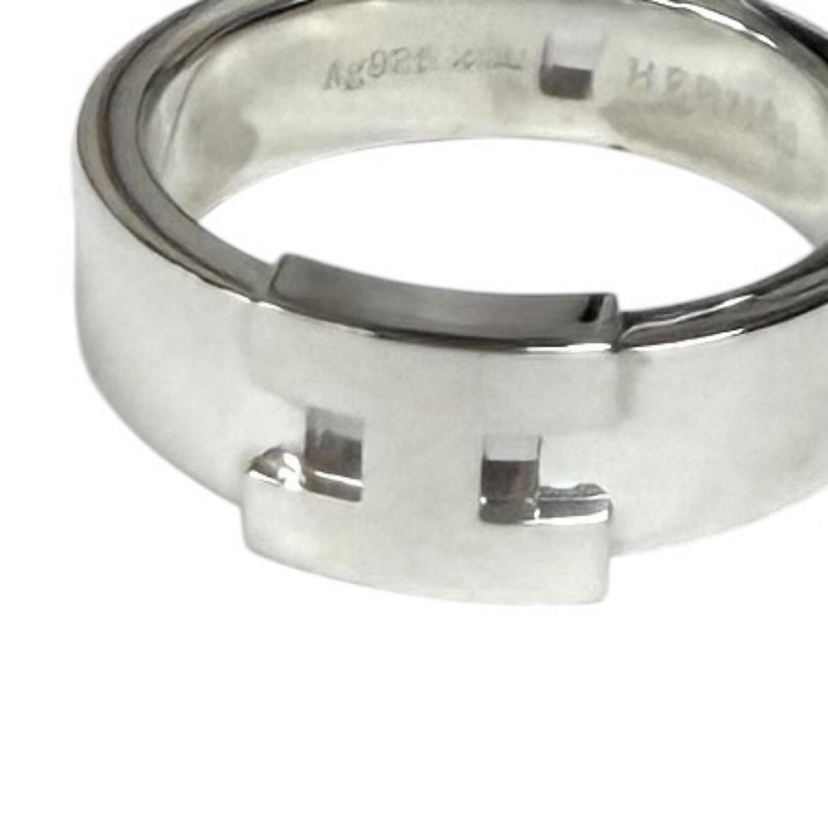 Hermes Silver Silver 925 Band Ring (Pre-Owned)
