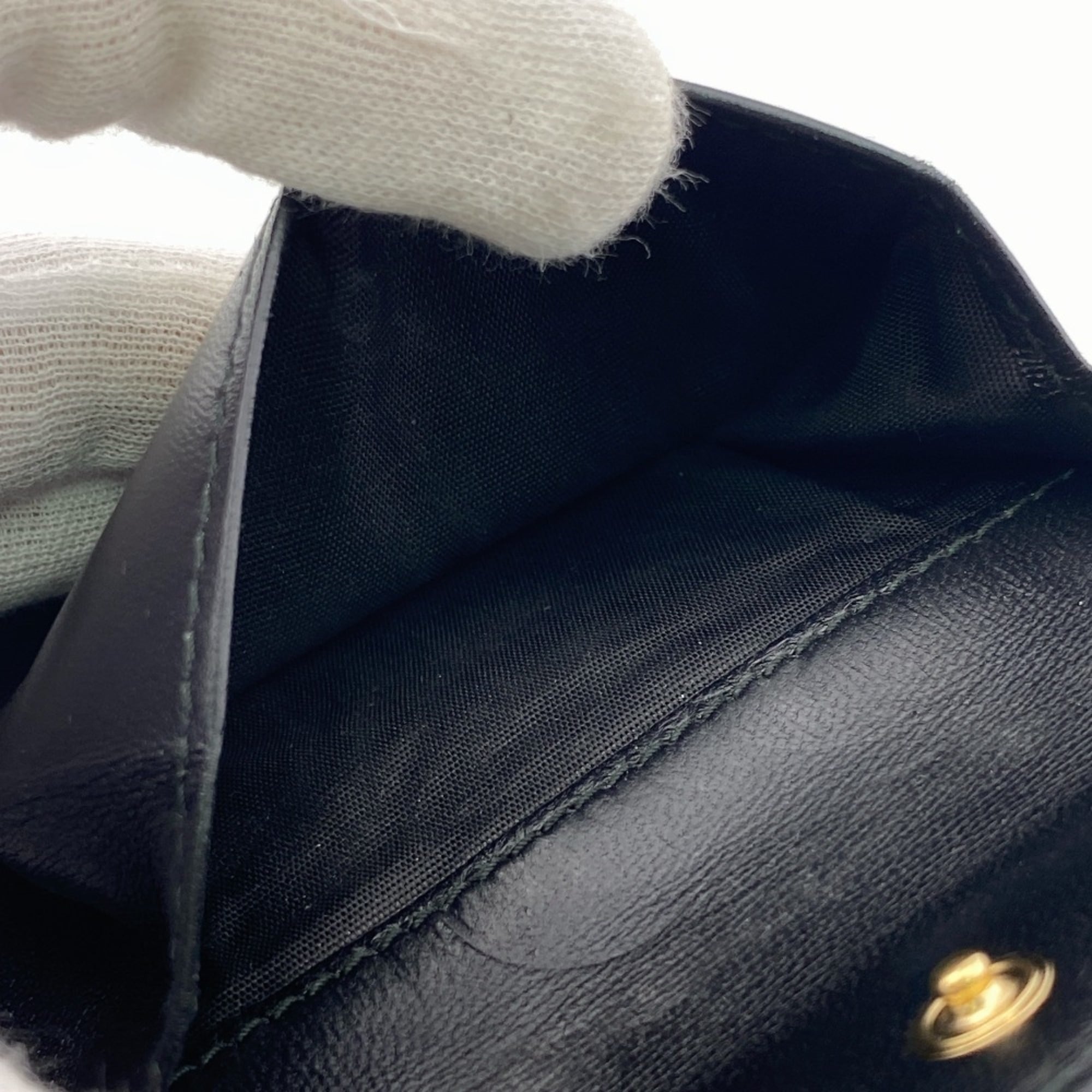 Miu Miu Black Leather Wallet (Tri-Fold) (Pre-Owned)