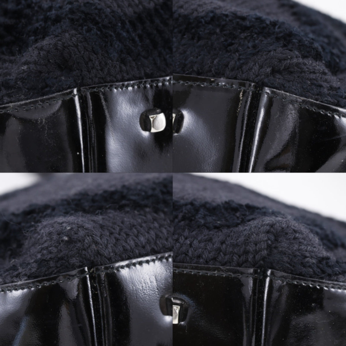 Salvatore Ferragamo Gancini Black Wool Tote Bag (Pre-Owned)