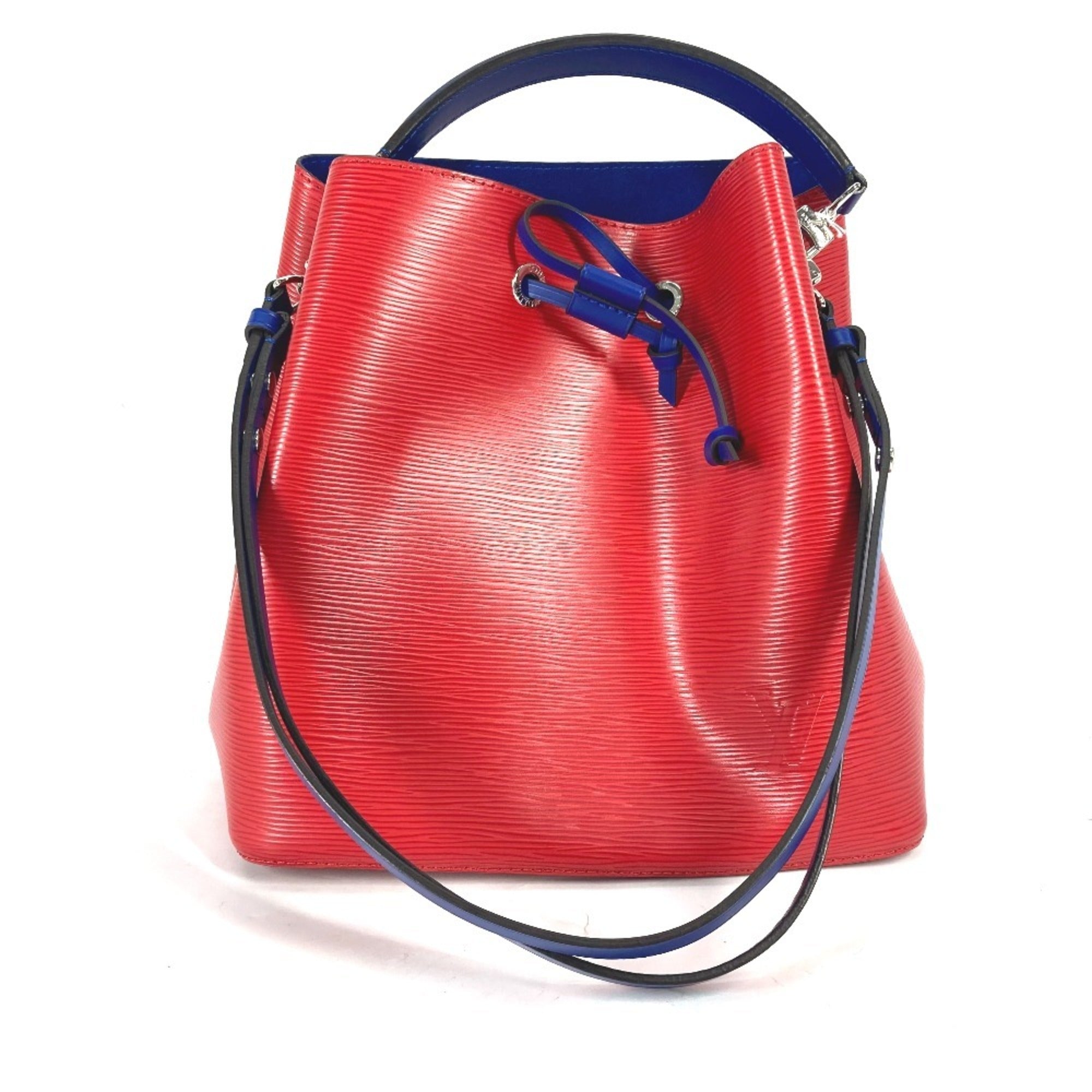 Louis Vuitton Epi Bicolor Blue Coquelicots Red Color Epi Leather Handbag Shoulder Bag (Pre-Owned)
