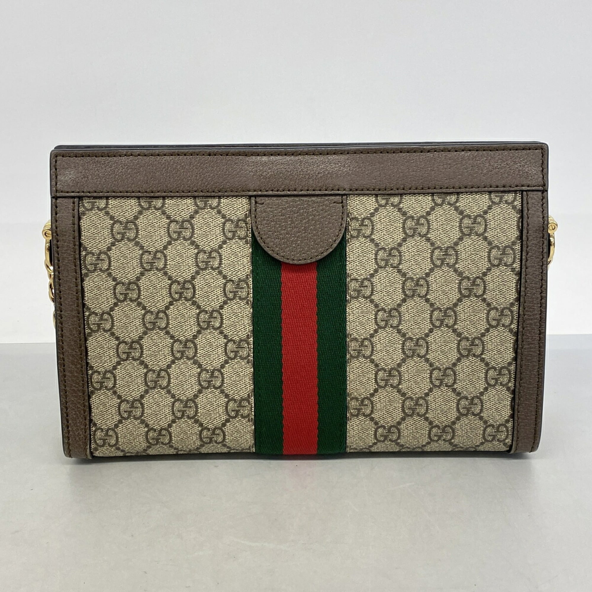 Gucci Beige Brown Pvc Shoulder Bag (Pre-Owned)