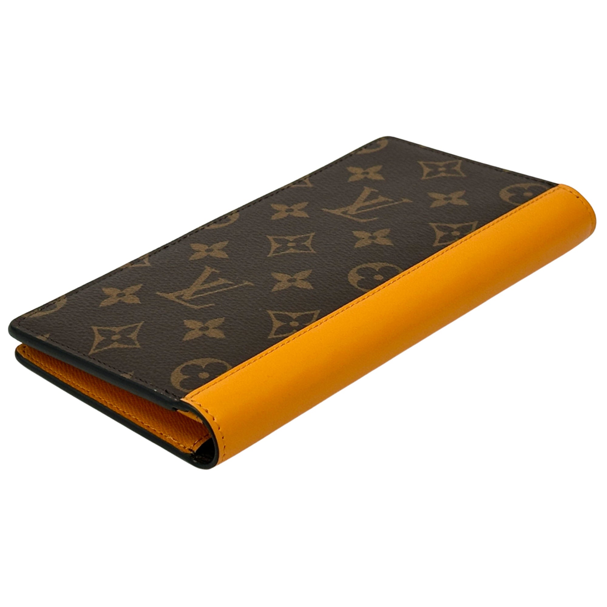 Louis Vuitton Brown Monogram Macassar Orange Saffron Monogram Long Wallet (Bi-Fold) (Pre-Owned)