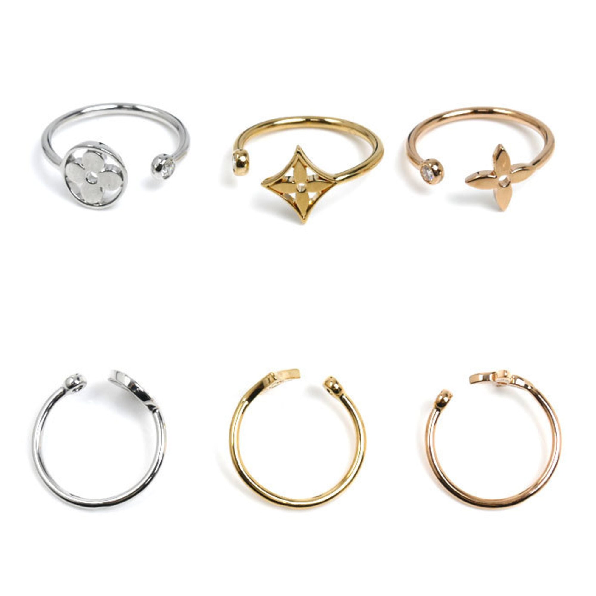 Louis Vuitton Yellow Gold (18K) Pink Gold (18K) White Gold (18K) Band Ring (Pre-Owned)