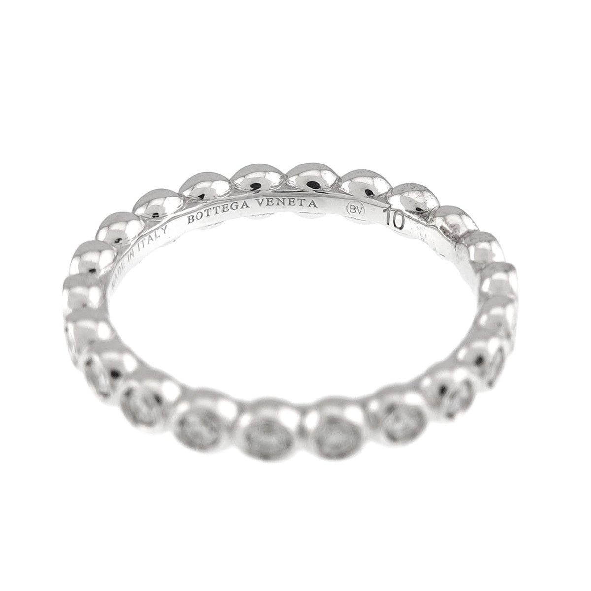 Bottega Veneta White Gold (18K) Band Ring (Pre-Owned)