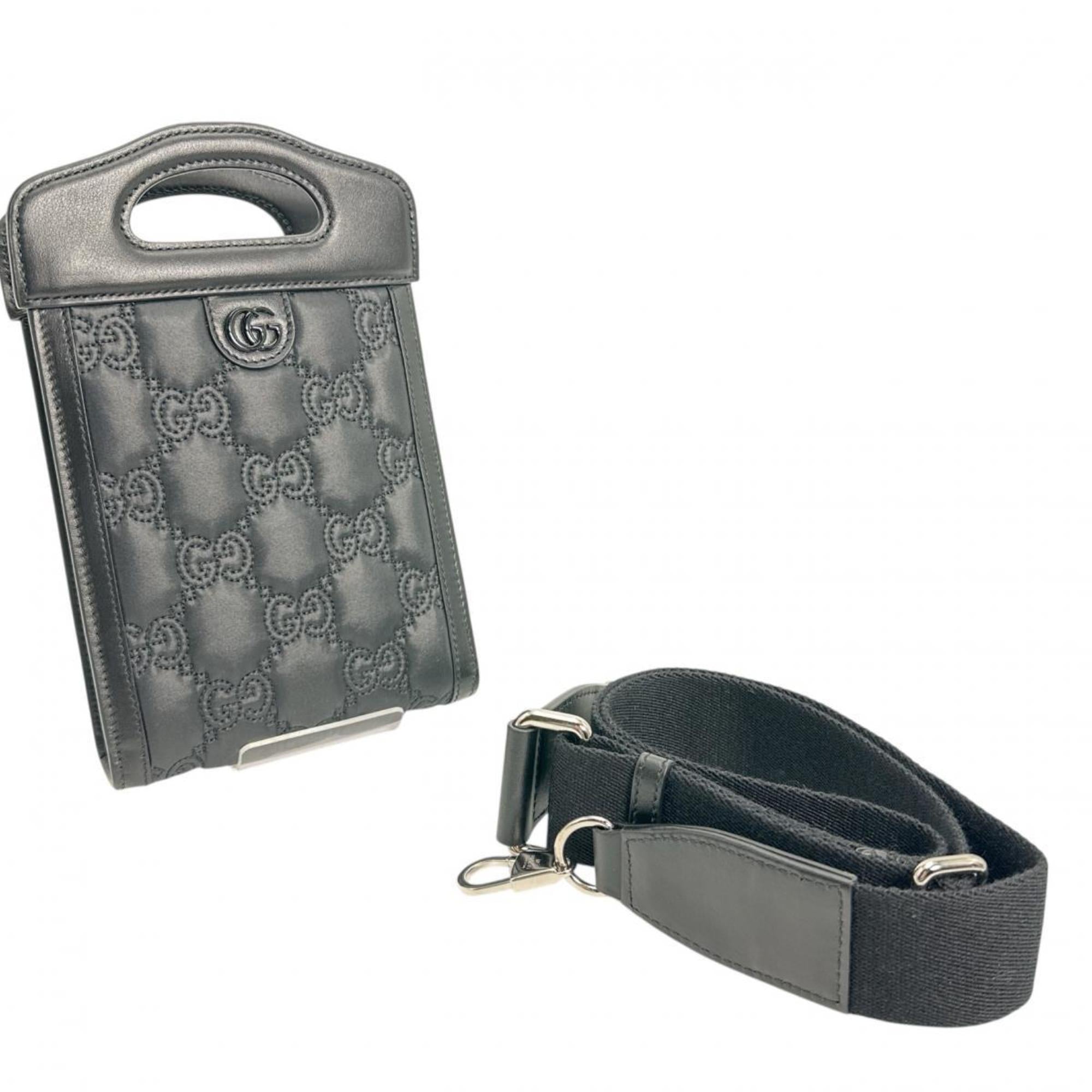 Gucci Black Nylon Leather Shoulder Bag (Pre-Owned)