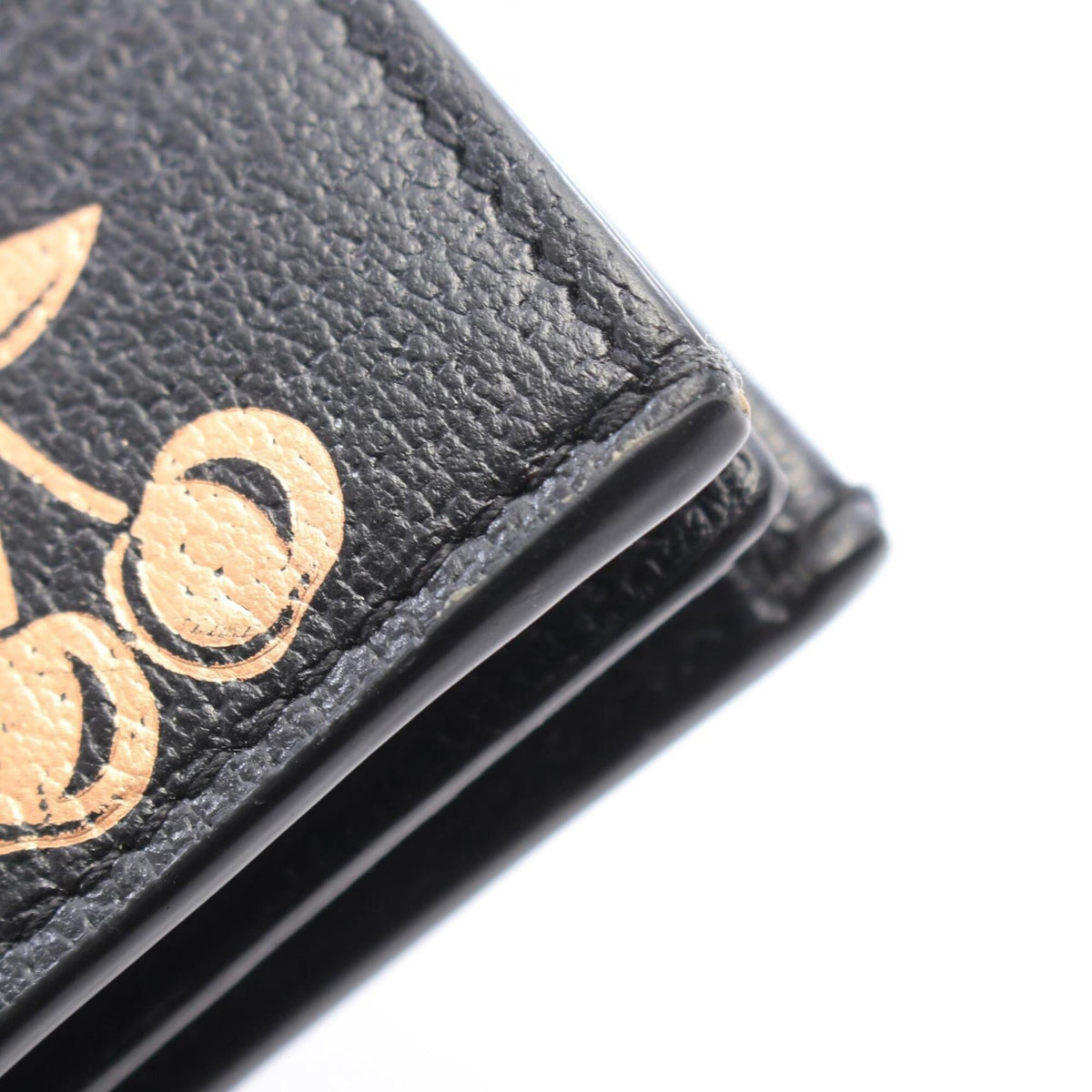Gucci Gold Black Leather Wallet (Bi-Fold) (Pre-Owned)