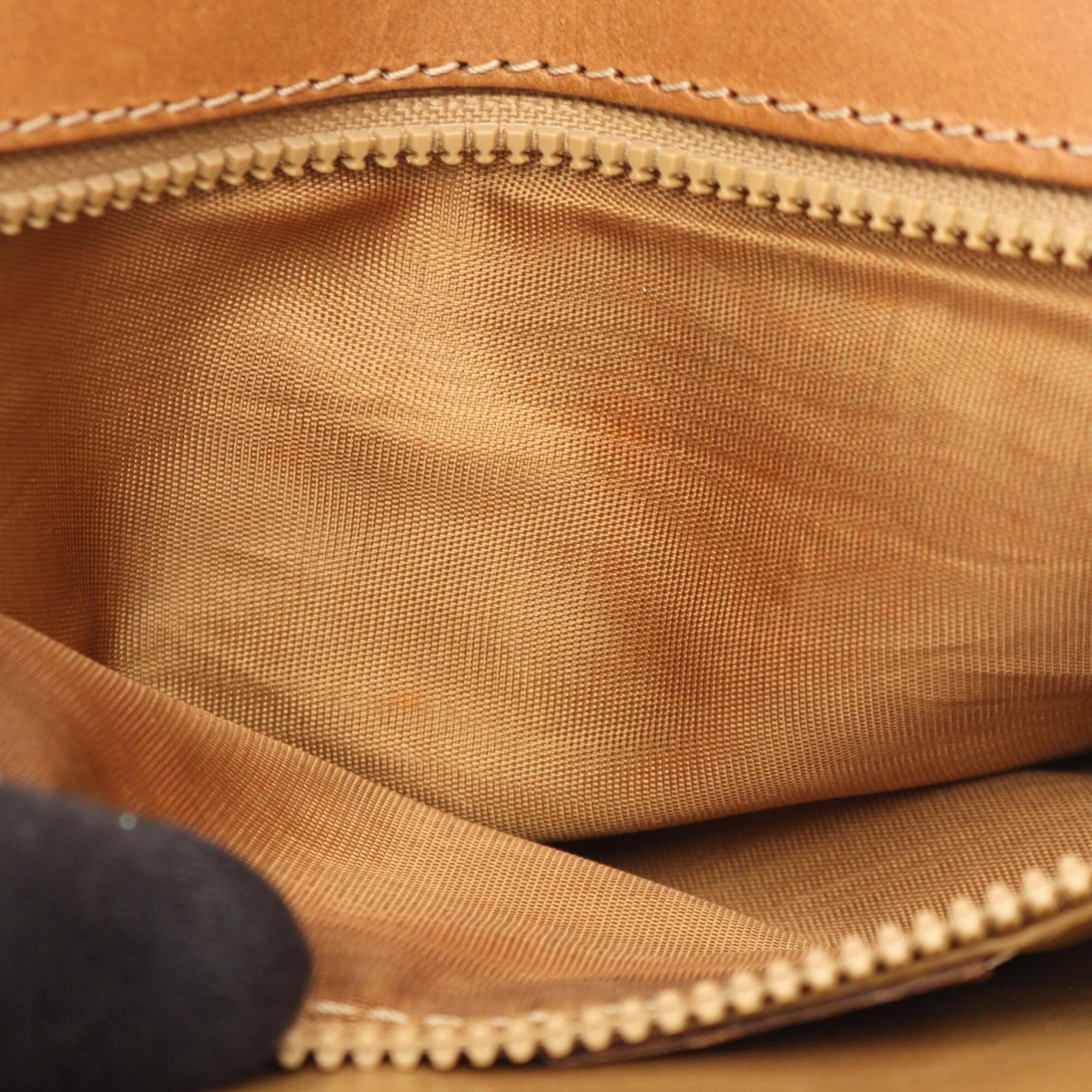 Celine Brown Coated Canvas Leather Handbag Shoulder Bag (Pre-Owned)
