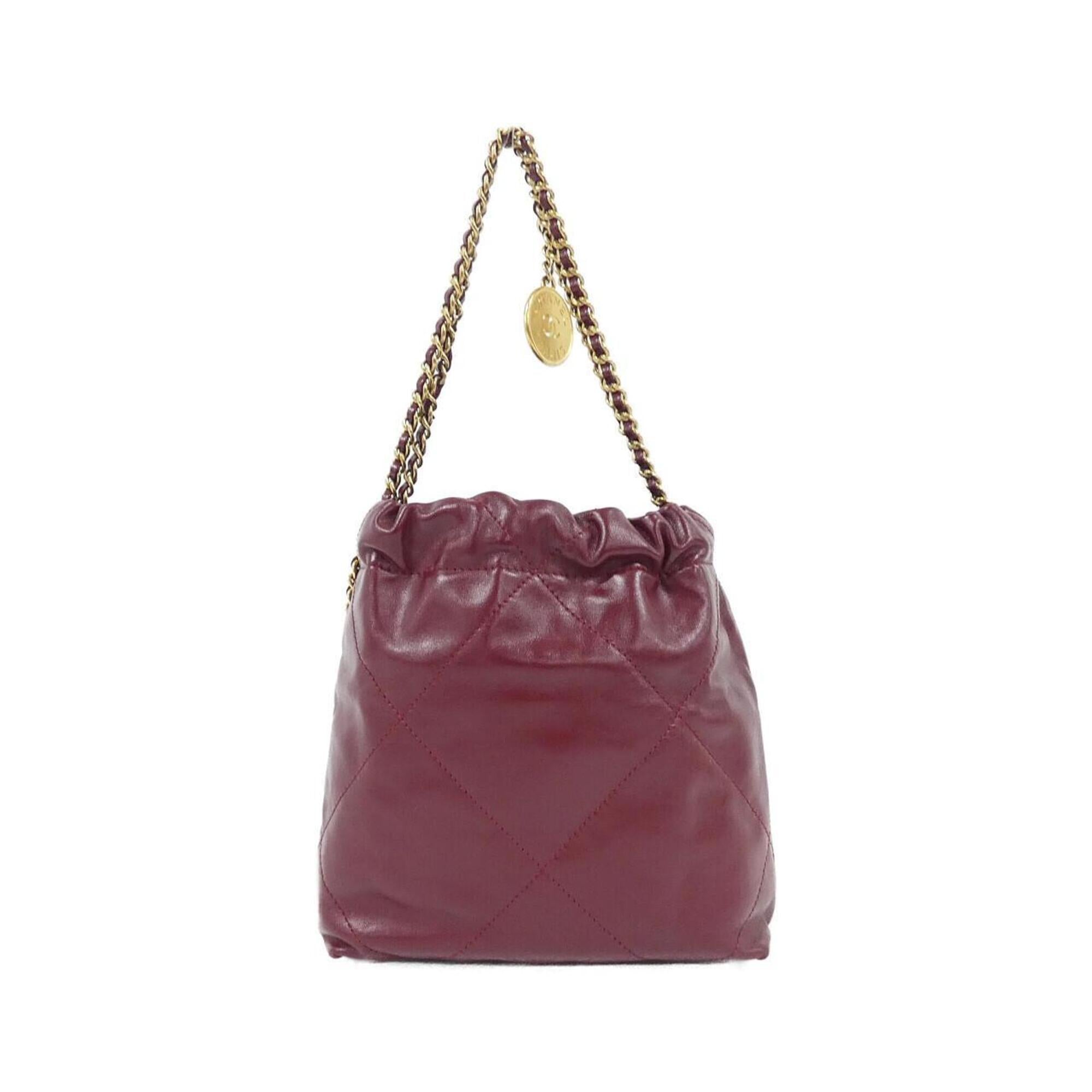 Chanel Bordeaux Leather Handbag (Pre-Owned)