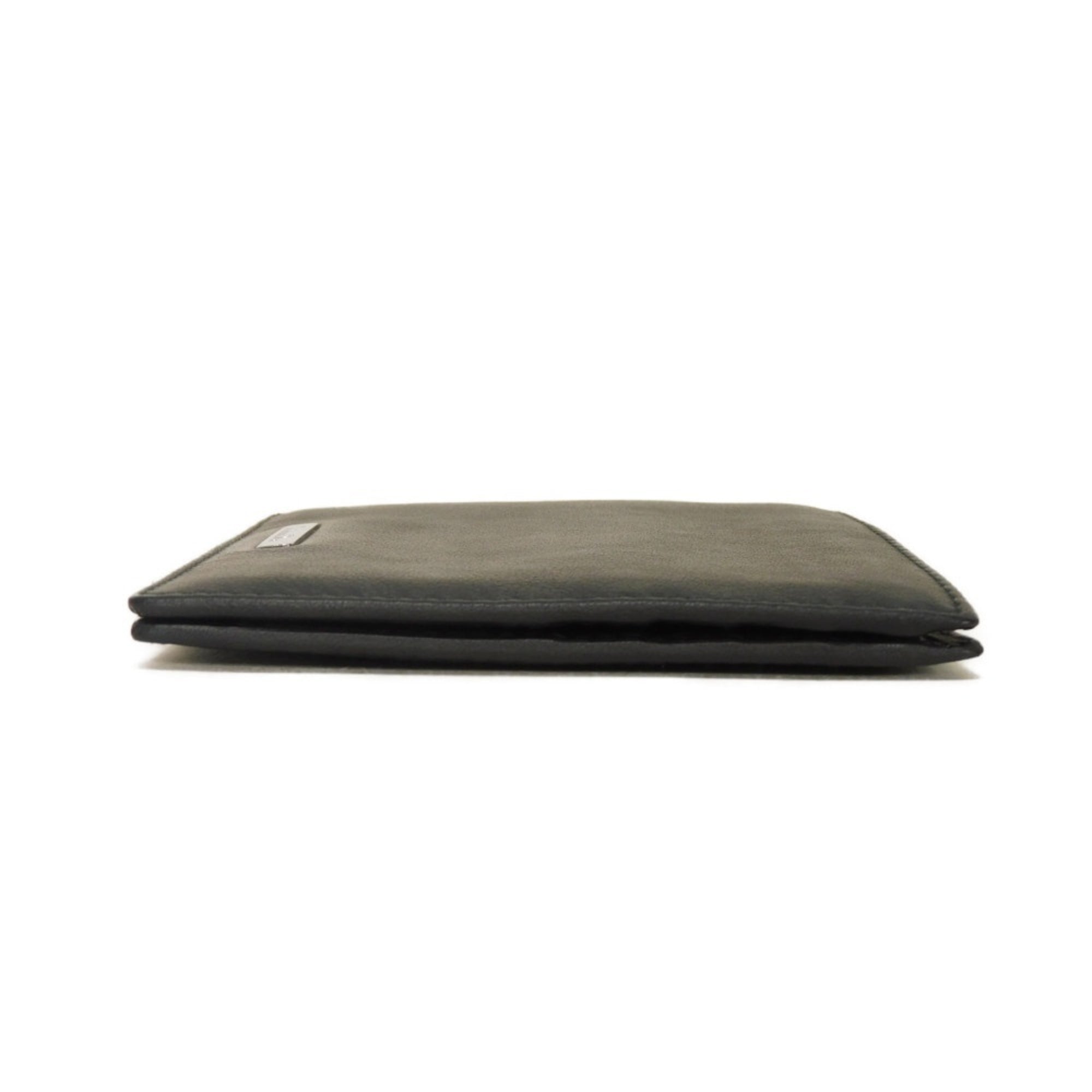 Christian Dior Black Leather Long Bill Wallet (Bi-Fold) (Pre-Owned)