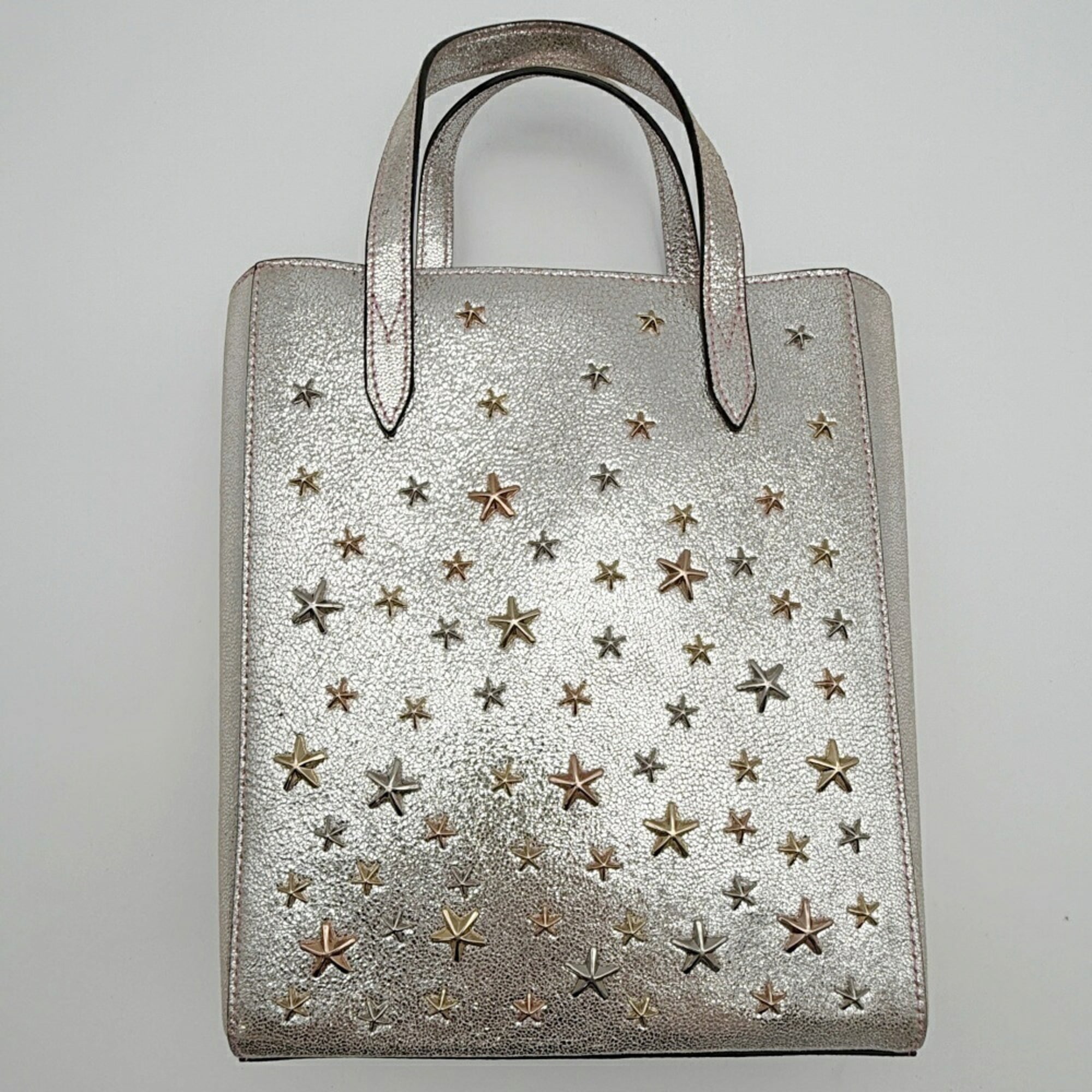 Jimmy Choo Silver Leather Tote Bag (Pre-Owned)