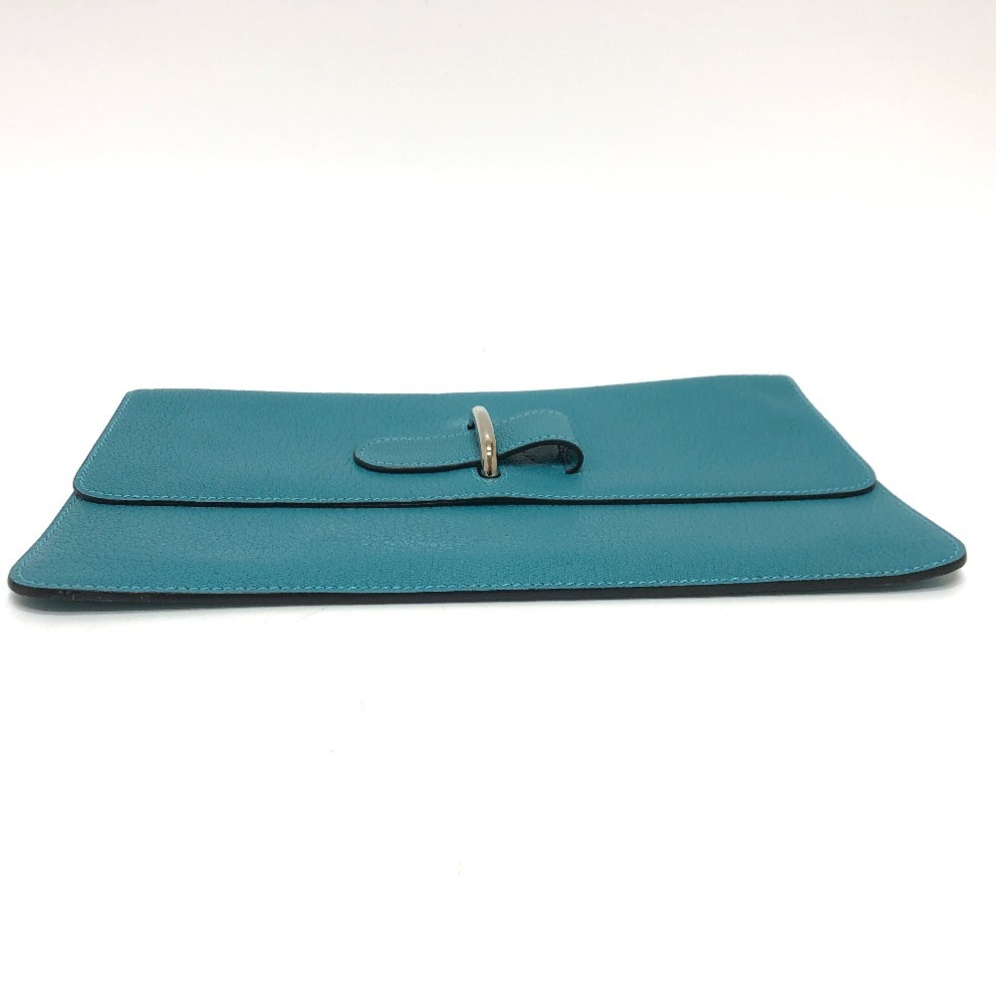 Hermes Blue Jean Chevre Myzore Leather Clutch Bag Pouch (Pre-Owned)