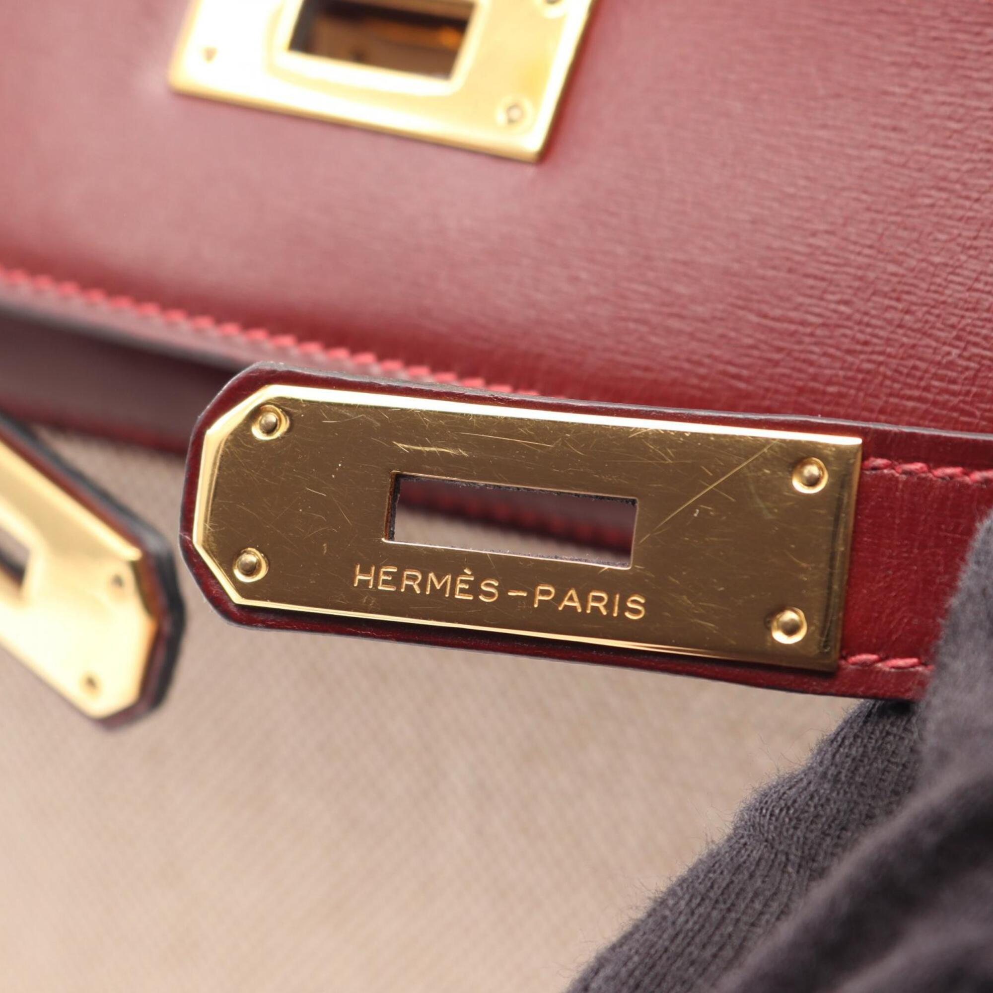 Hermes Beige Bordeaux Toile H Handbag (Pre-Owned)