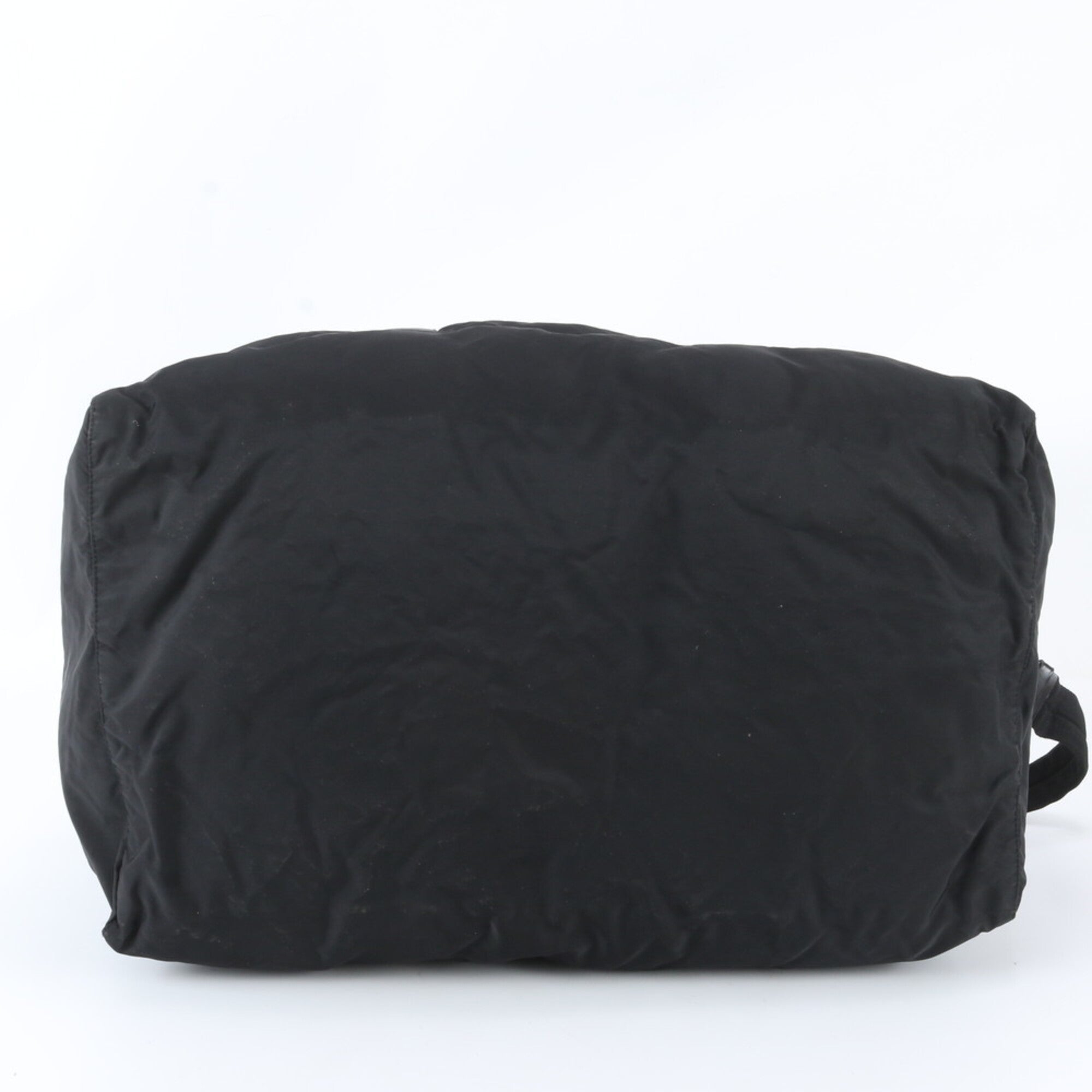 Prada Black Leather Nylon Boston Bag Shoulder Bag (Pre-Owned)