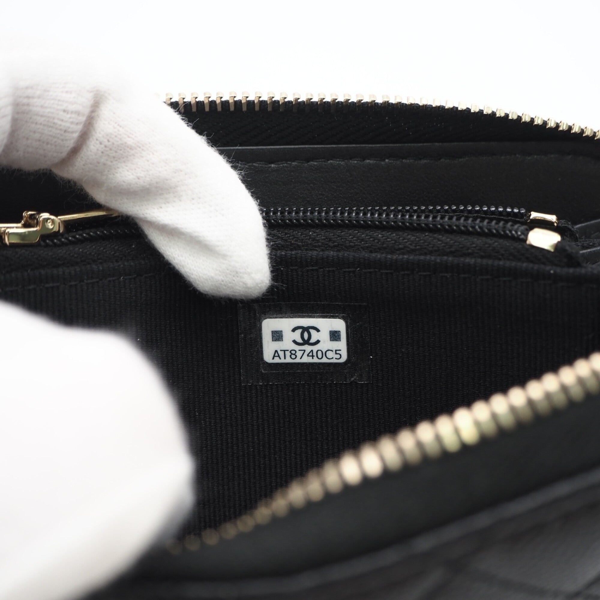 Chanel Matelasse Black Grained Calfskin Coin Purse/Coin Case (Pre-Owned)
