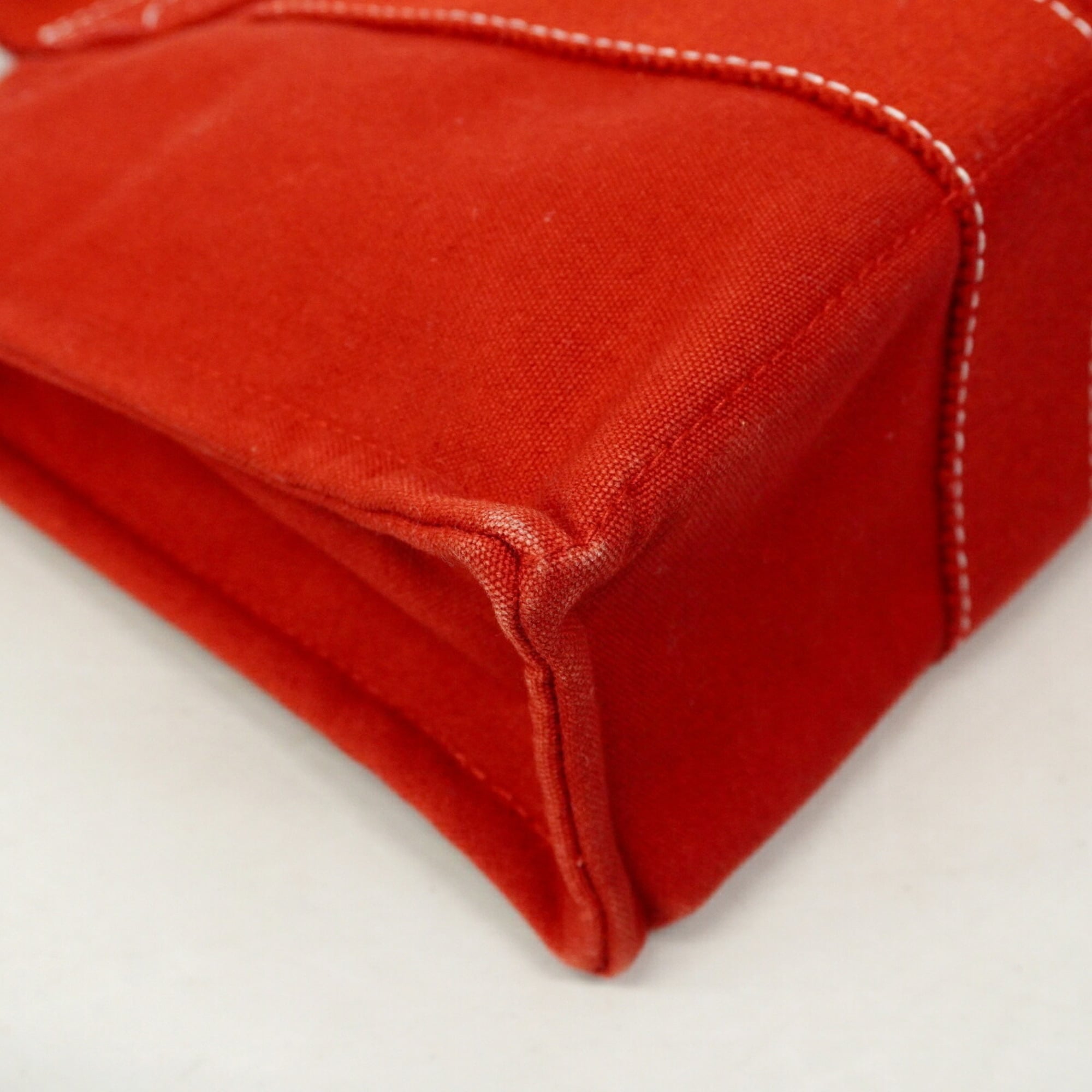 Hermes Red Color Canvas Tote Bag (Pre-Owned)