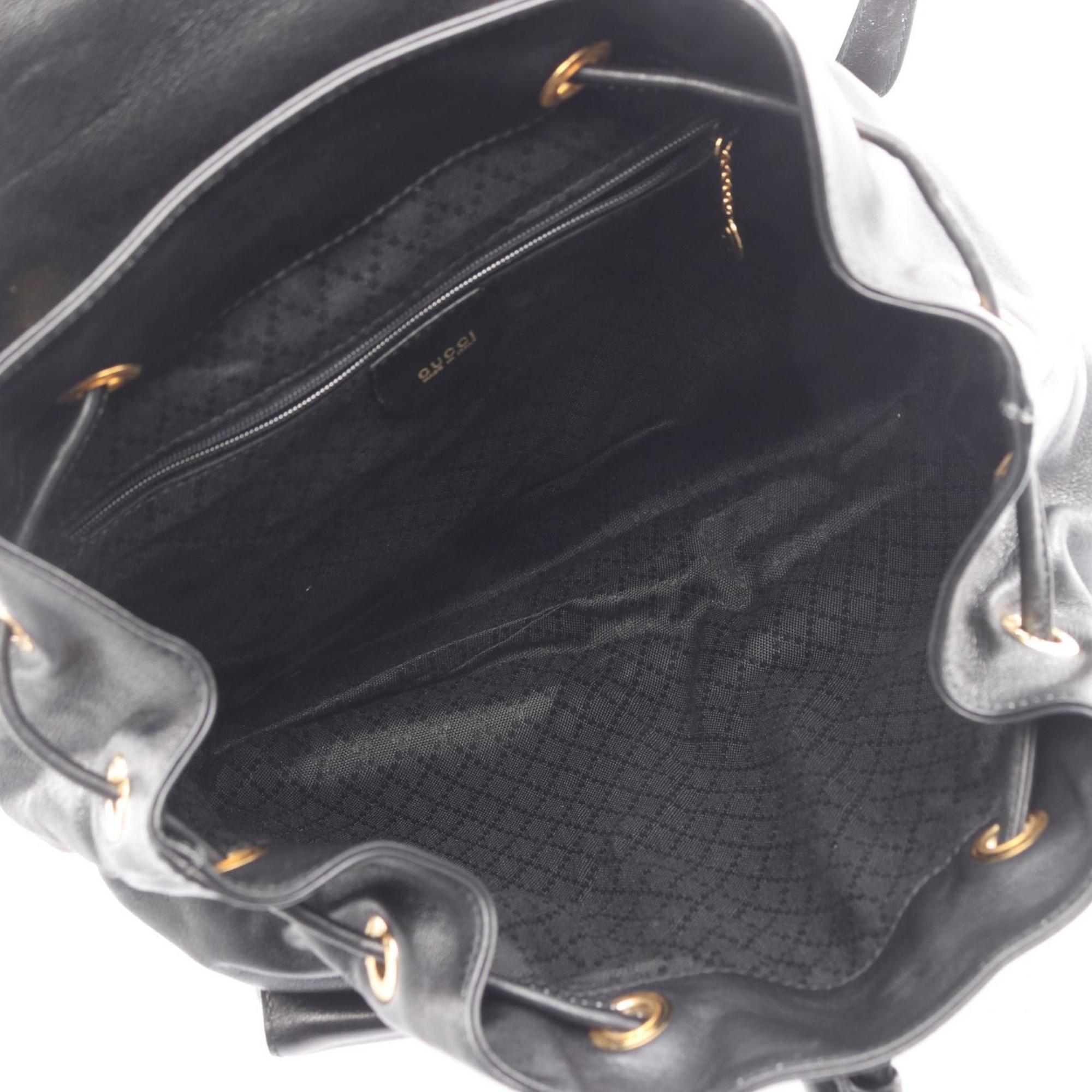 Gucci Black Leather Backpack (Pre-Owned)