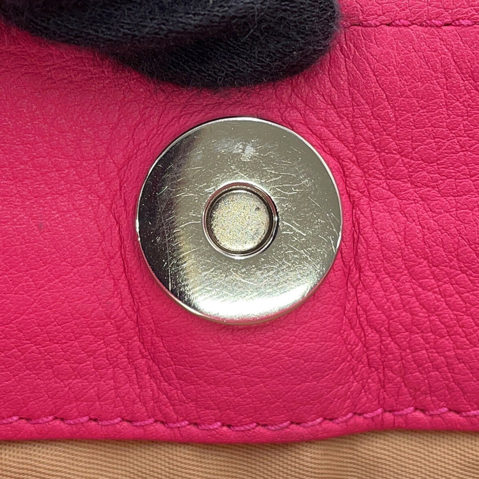Christian Dior Brown Pink Canvas Leather Handbag Tote Bag (Pre-Owned)