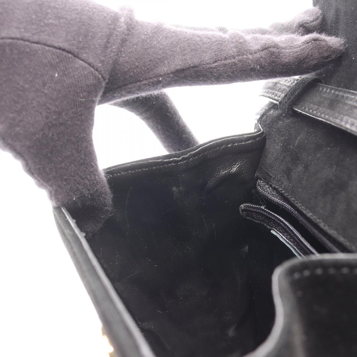 Salvatore Ferragamo Black Suede Handbag (Pre-Owned)