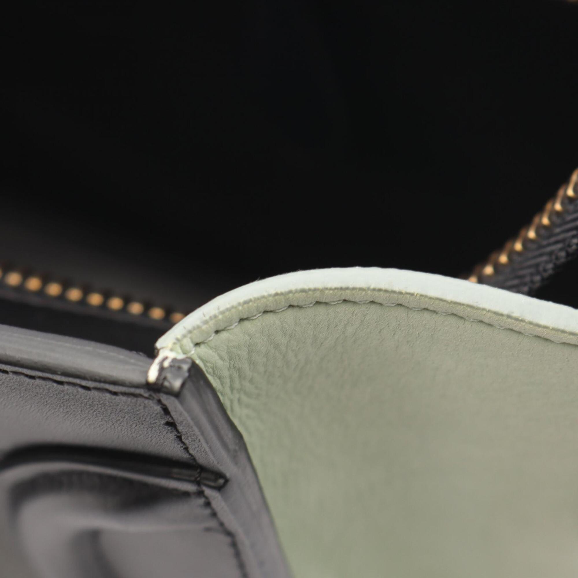 Celine Black Gray Green Leather Handbag Tote Bag (Pre-Owned)