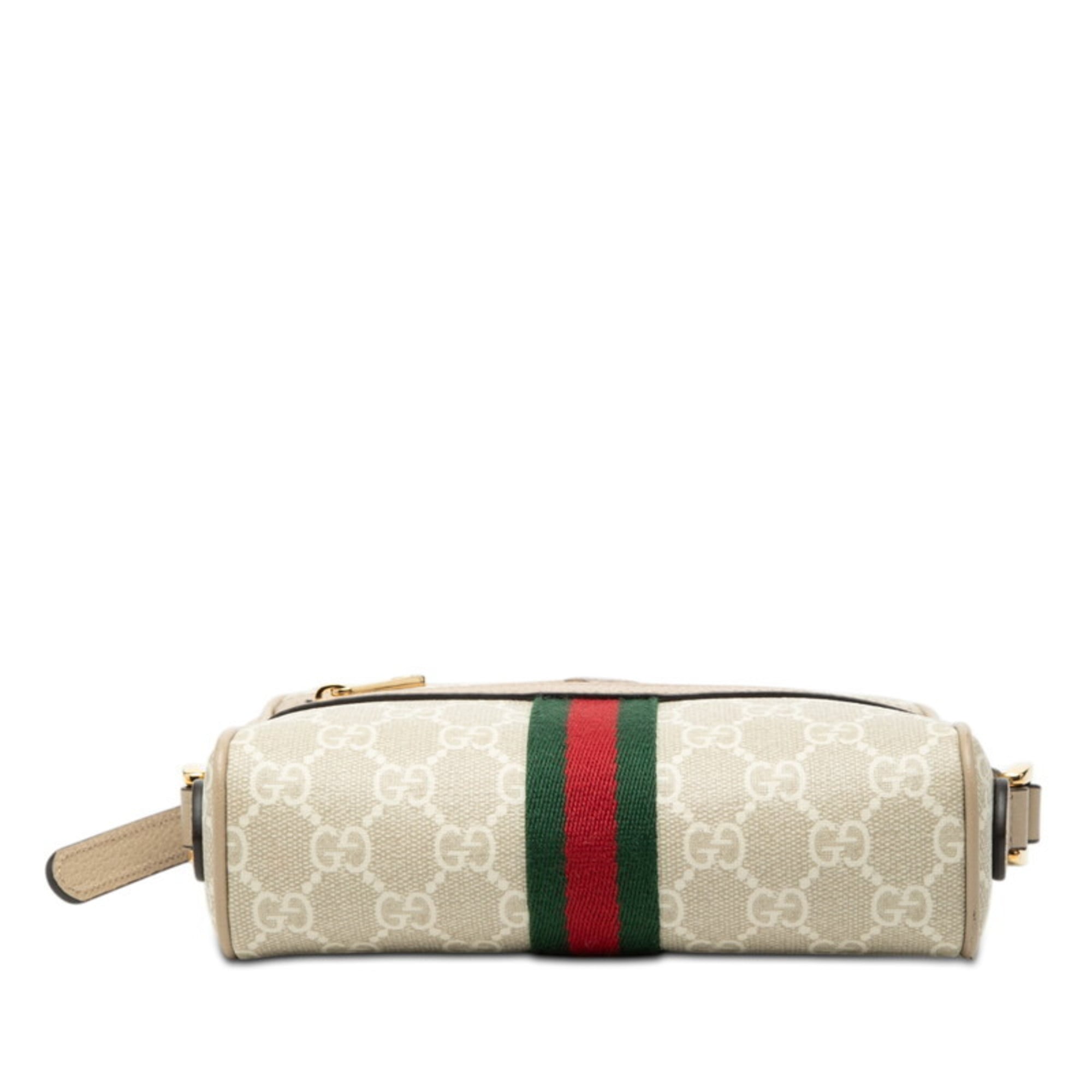Gucci Beige Leather Pvc Shoulder Bag (Pre-Owned)