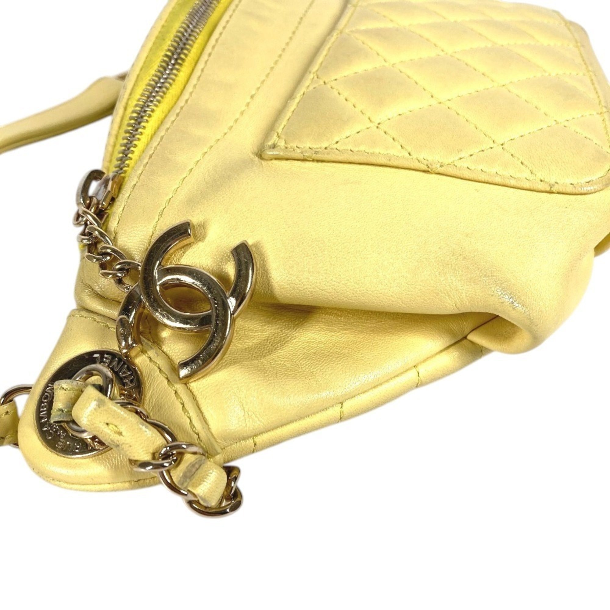 Chanel Matelasse Yellow Leather Sling Bag (Pre-Owned)