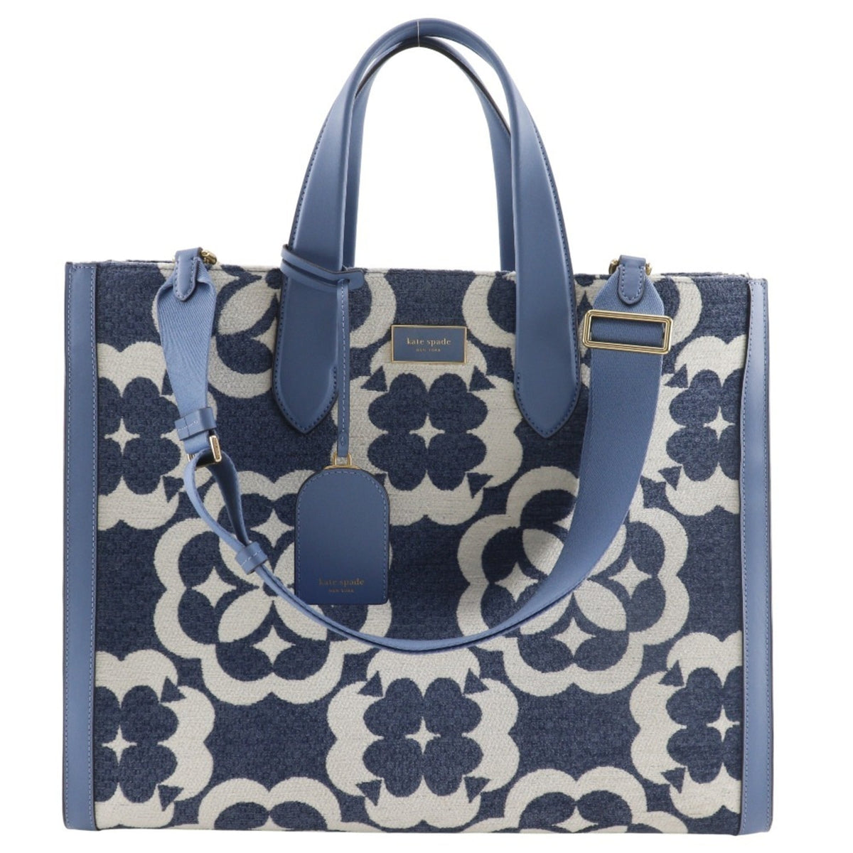 Kate Spade Light Blue Cotton Leather Tote Bag (Pre-Owned)