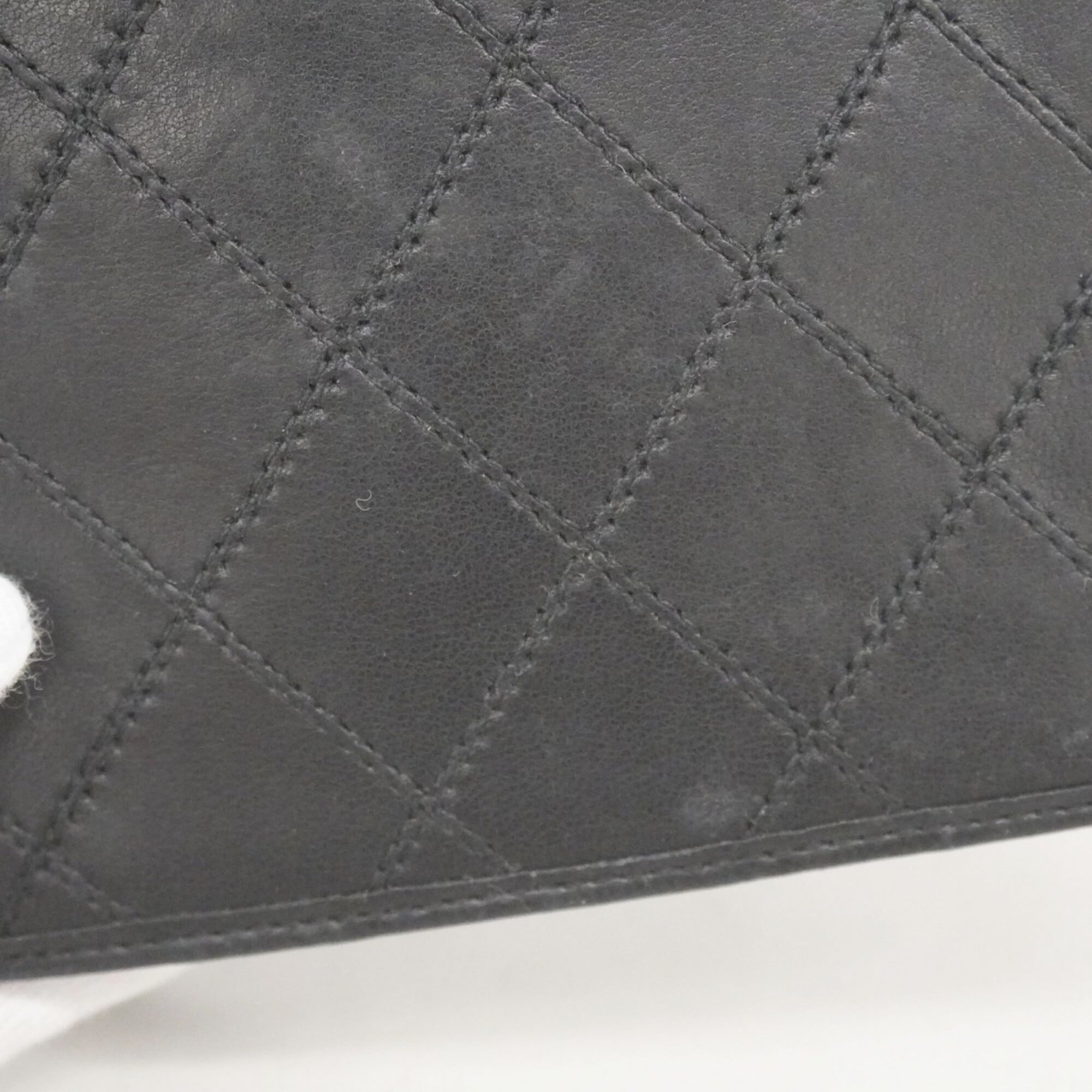 Chanel Black Leather Bill Wallet (Bi-Fold) (Pre-Owned)