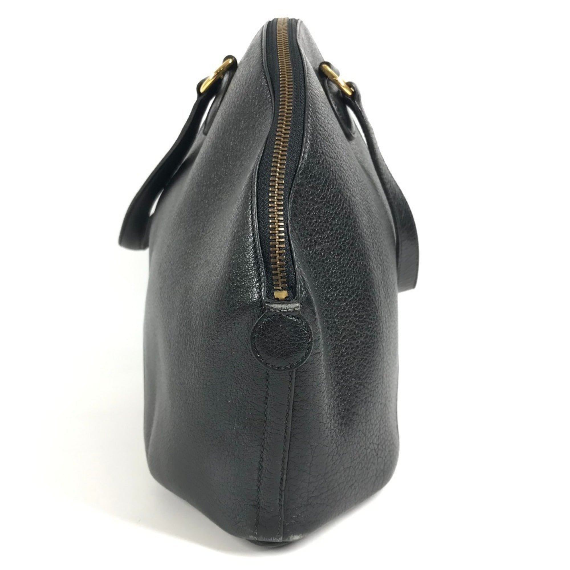 Hermes Black Leather Handbag Tote Bag (Pre-Owned)