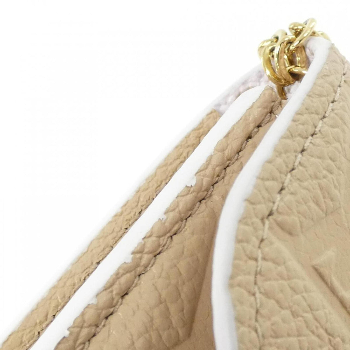 Louis Vuitton Beige Leather Coin Purse/Coin Case (Pre-Owned)