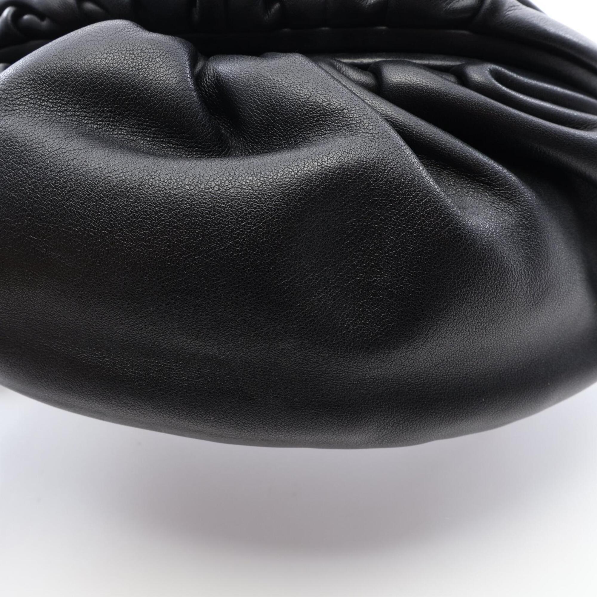 Bottega Veneta Black Leather Fanny Pack Handbag Pouch (Pre-Owned)