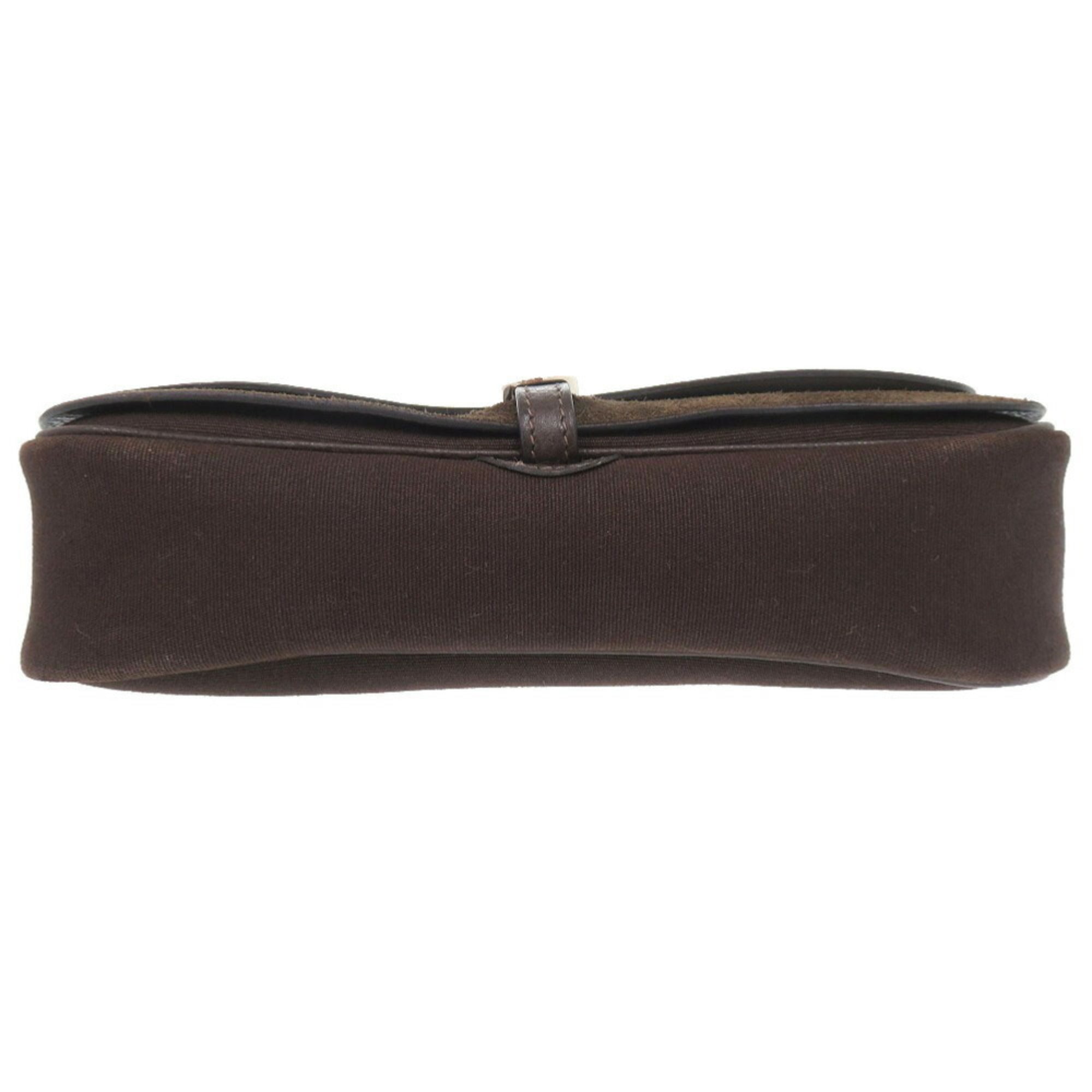 Hermes Havane Toile Officier Handbag (Pre-Owned)