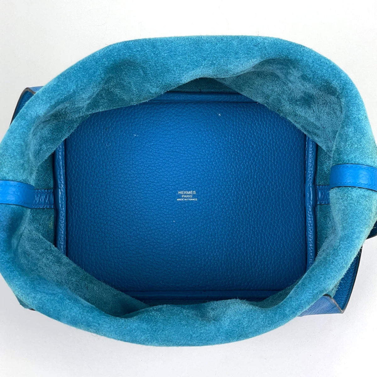 Hermes Turquoise Blue Taurillon Clemence Leather Leather Handbag (Pre-Owned)