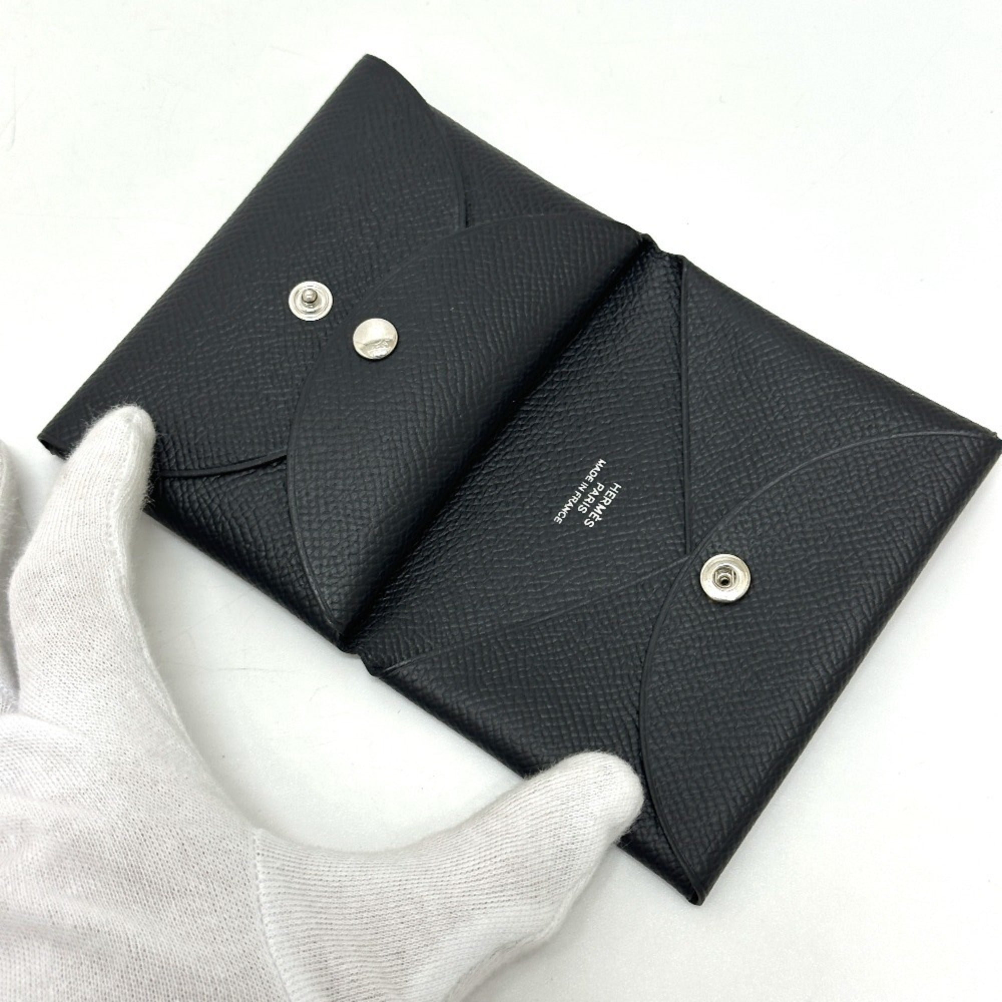 Hermes Black Epsom Leather Coin Purse/Coin Case (Pre-Owned)