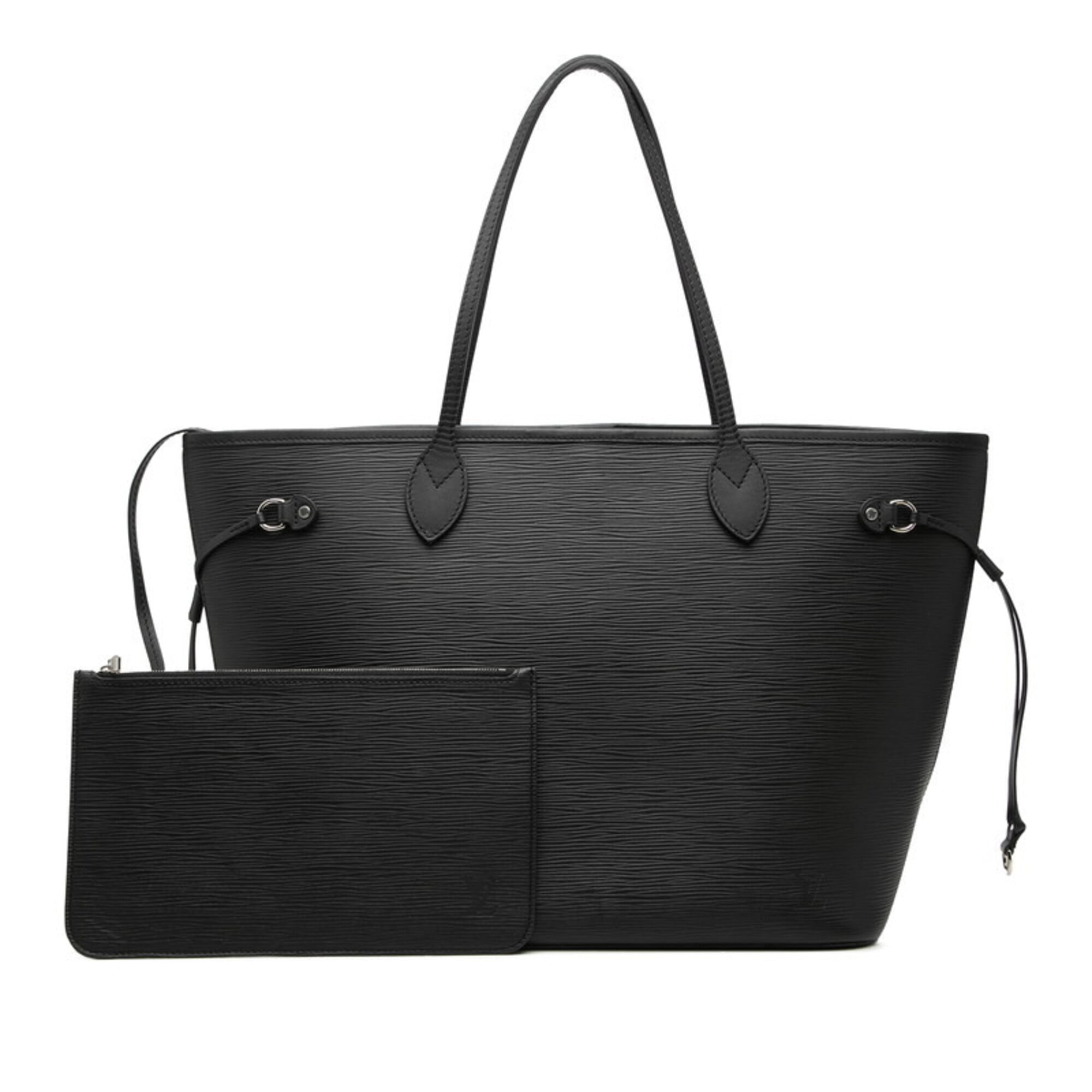 Louis Vuitton Noir Leather Handbag Pouch Tote Bag (Pre-Owned)