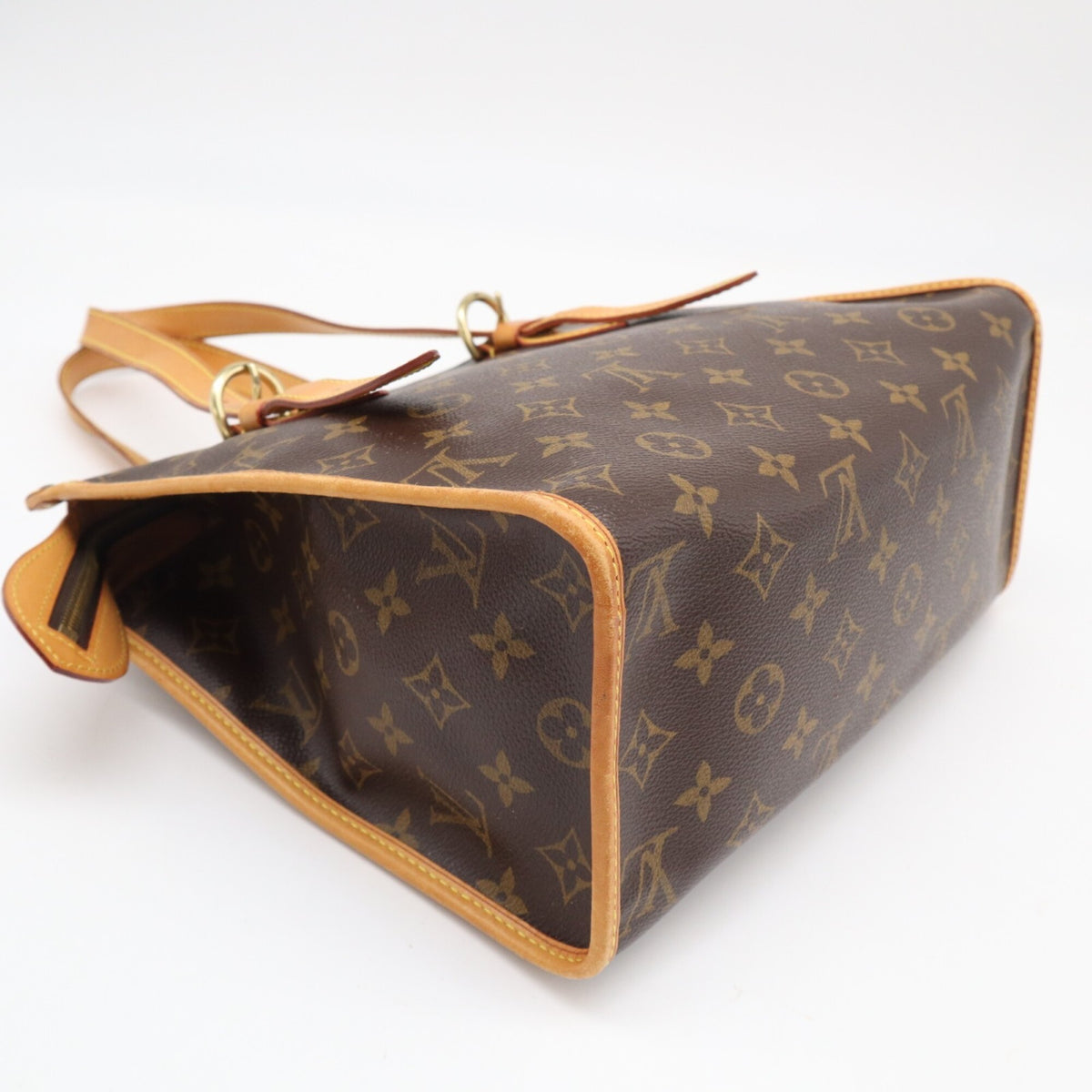 Louis Vuitton Monogram Beige Brown Coated Canvas Leather Handbag (Pre-Owned)